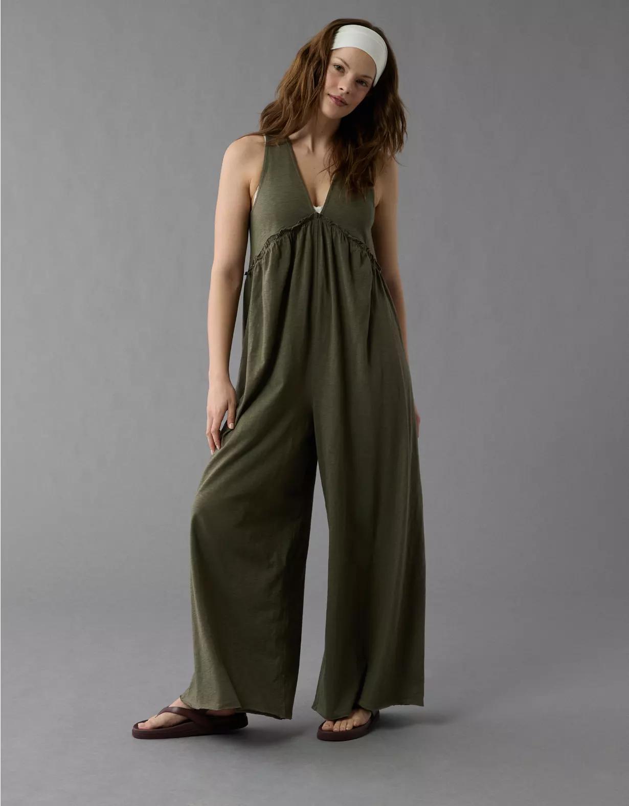 AE Sunchaser Knit V-Neck Jumpsuit Product Image