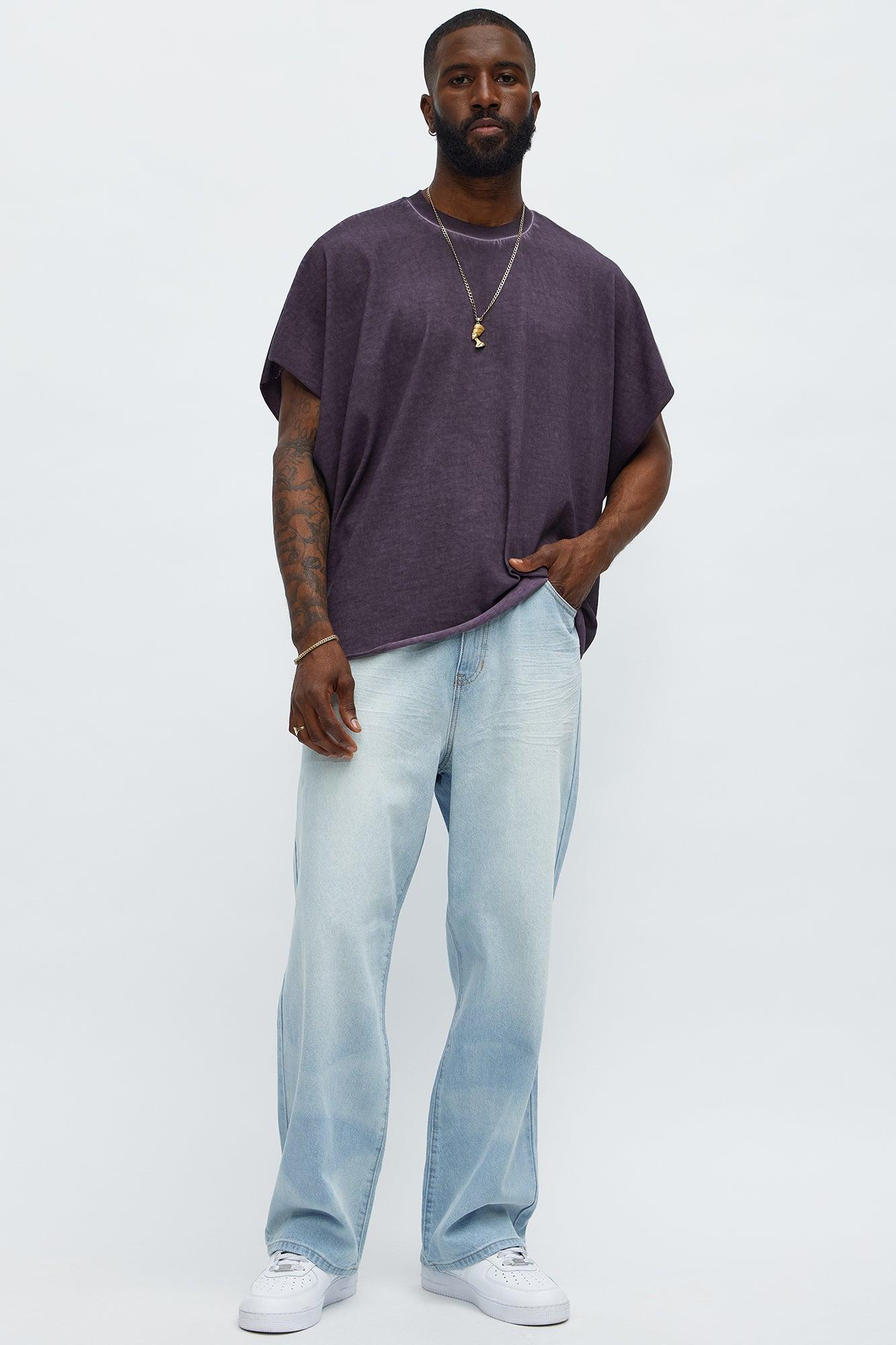 Oversized Float Heavy Jersey Muscle Tee - Purple Male Product Image