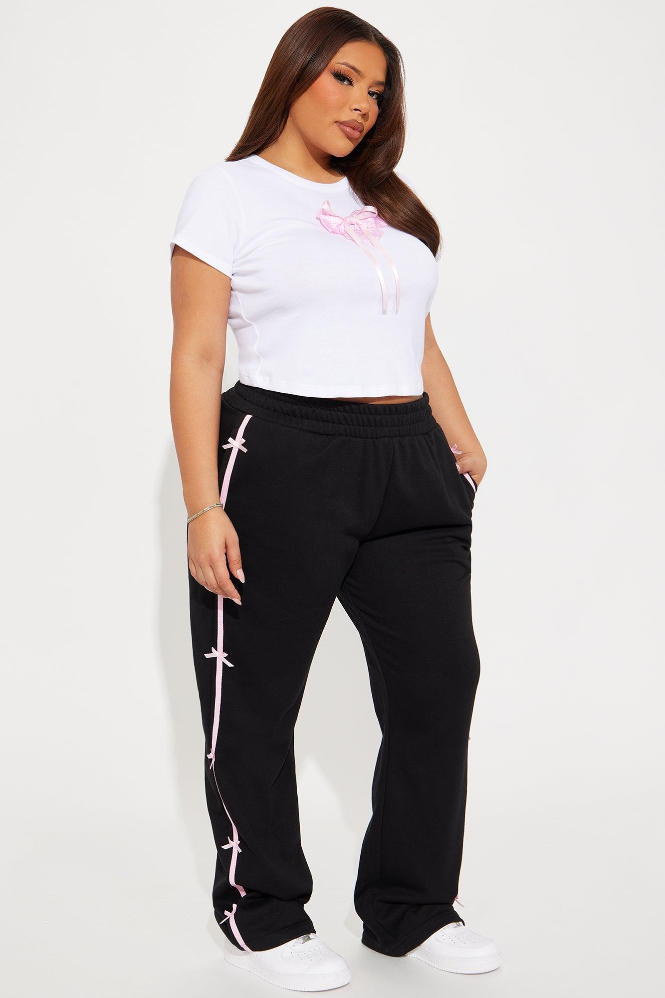 Pretty In Bows Track Pant - Black/combo Product Image