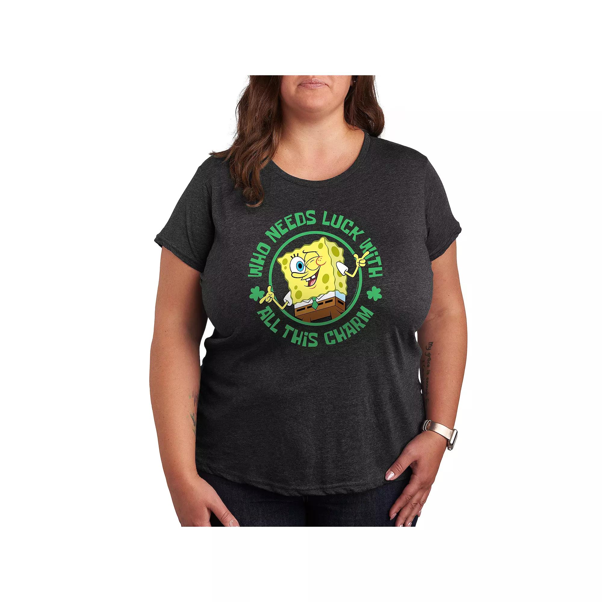 Plus Nickelodeon SpongeBob SquarePants Who Needs Luck Graphic Tee, Women's,  Product Image