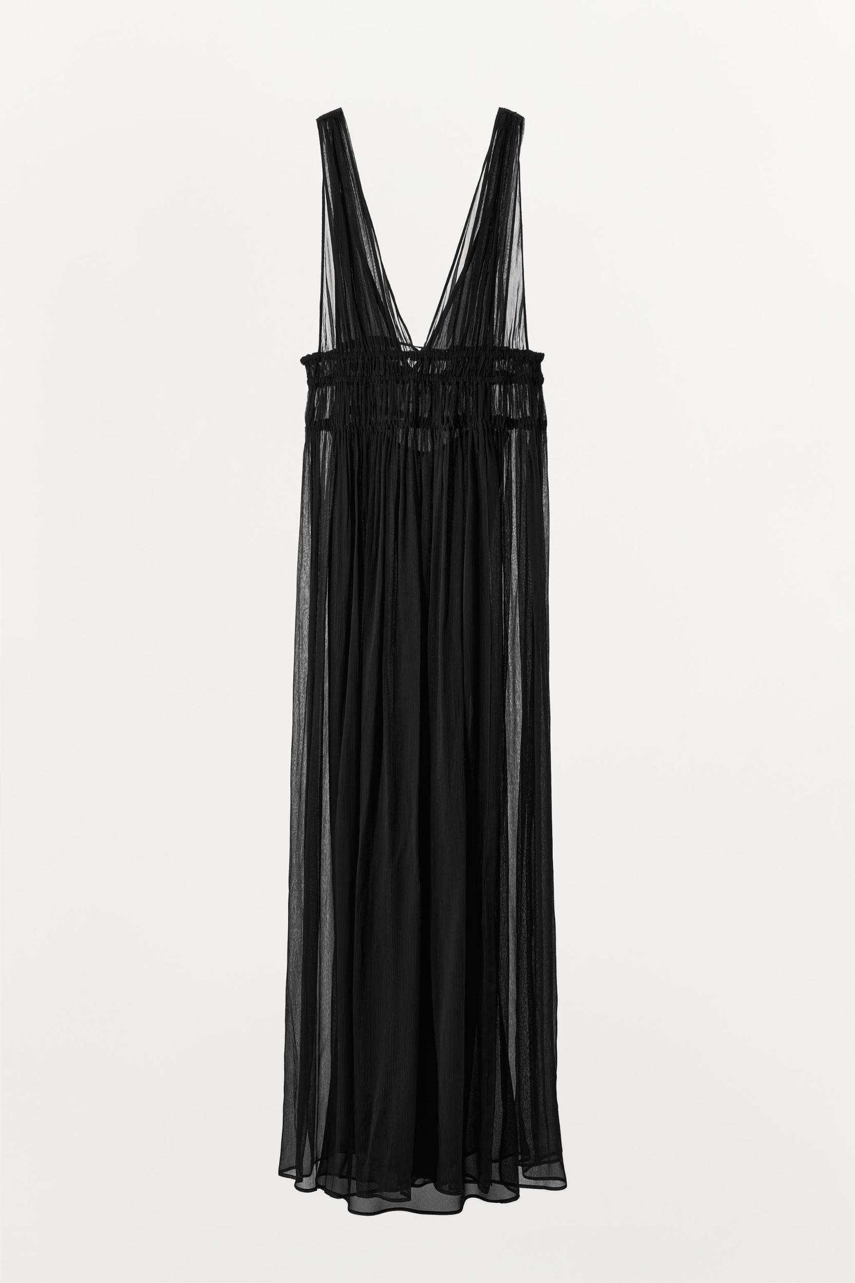 GEORGETTE DRESS WITH ELASTICATED RUCHING Product Image