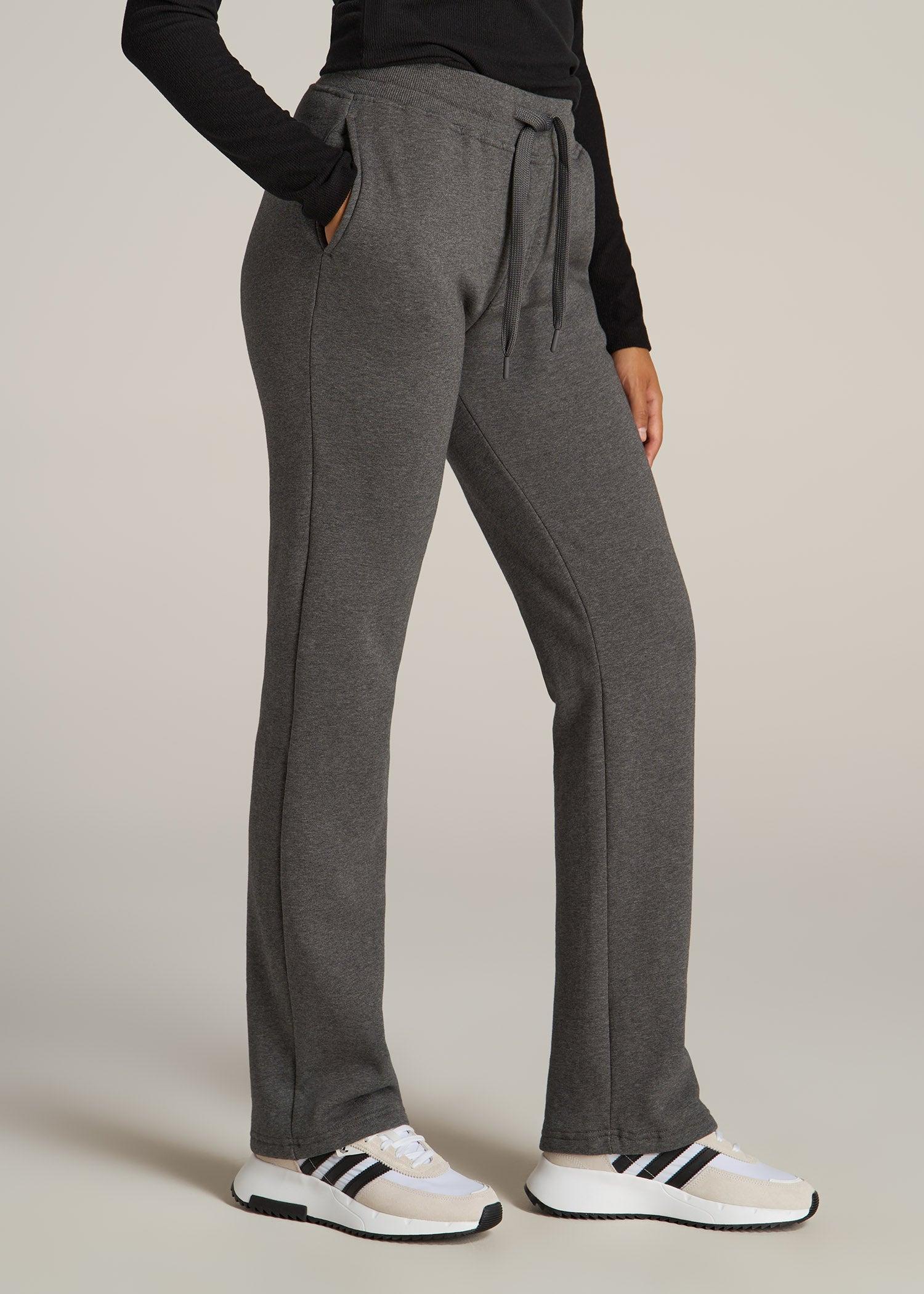 Wearever Fleece Open-Bottom Sweatpants for Tall Women in Grey Mix Female Product Image