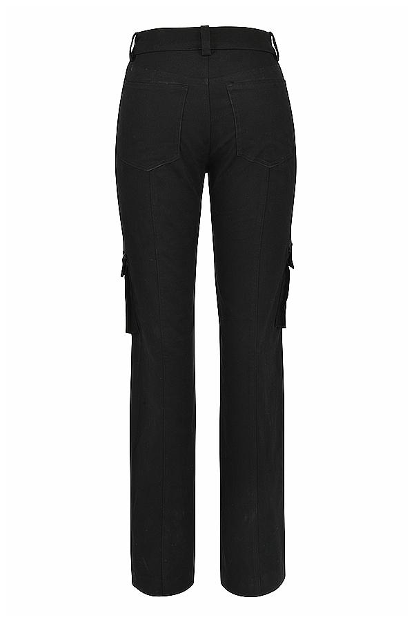 Breanna  black lace up cargo trousers Product Image
