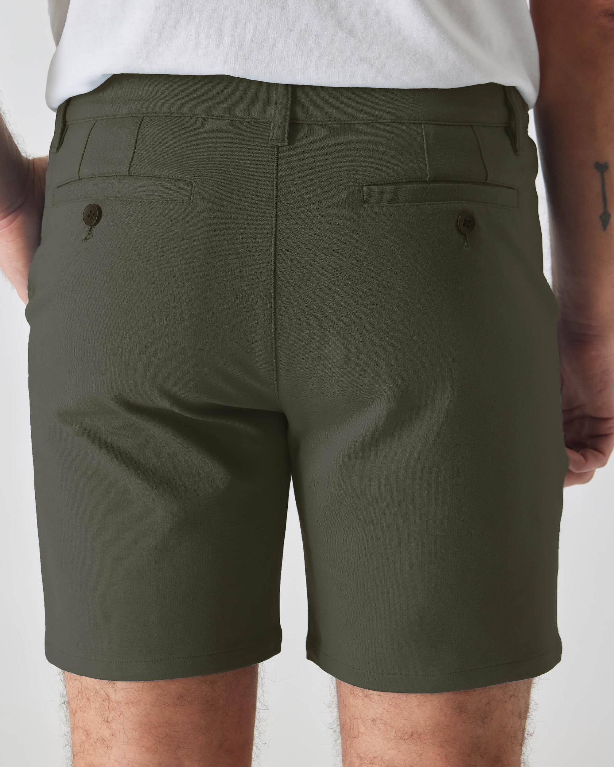 7" Military Green Comfort Knit Chino Shorts Product Image