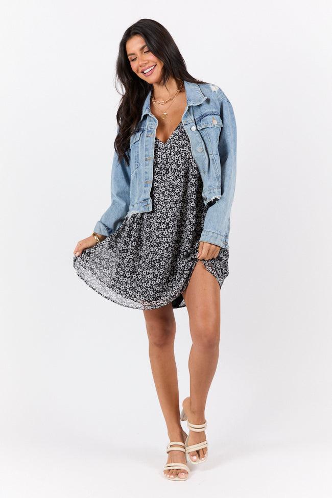 Perfect Mystery Black and White Printed Mini Dress FINAL SALE Product Image