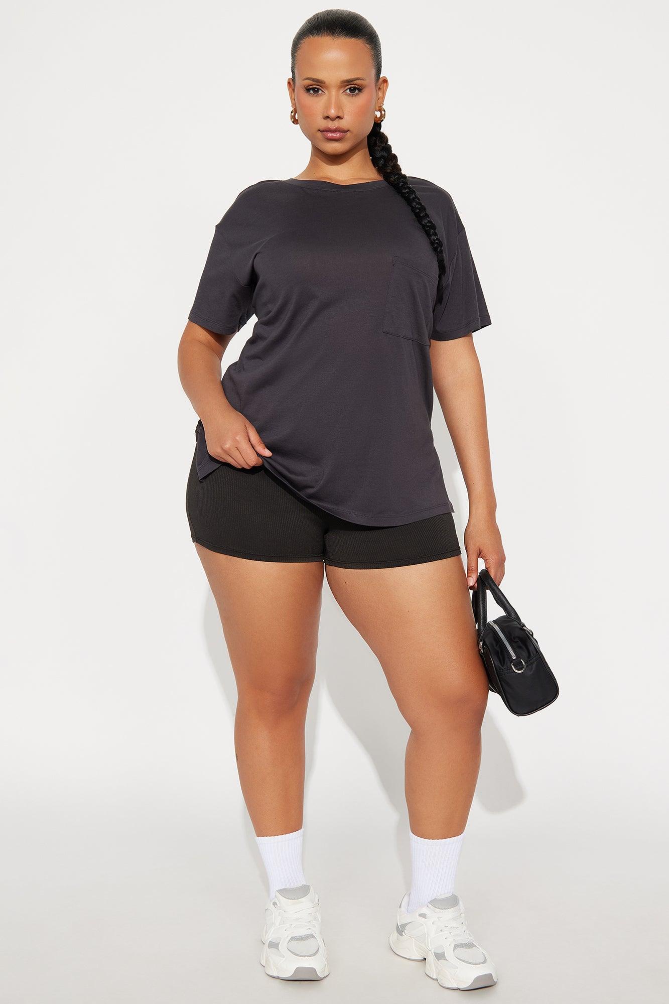 Laid Back Chillin' Pocket Tee - Charcoal Female Product Image