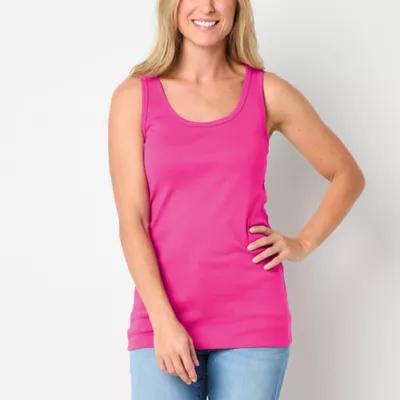 St. John's Bay Womens Scoop Neck Sleeveless Tank Top Product Image