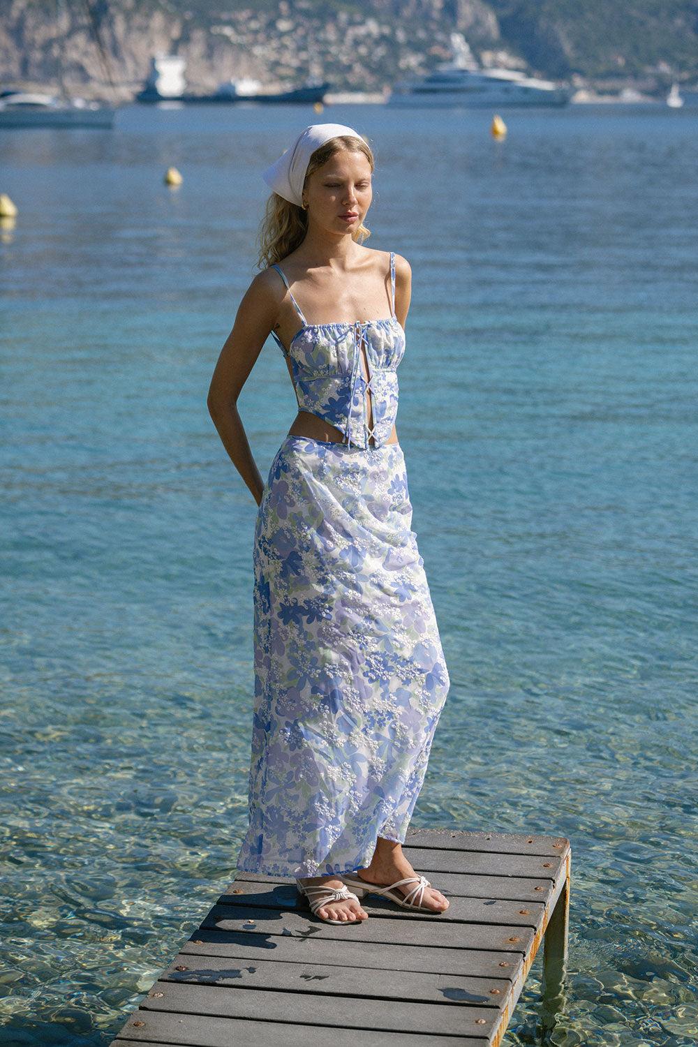 Robyn Corset Top - Juniper Floral Product Image