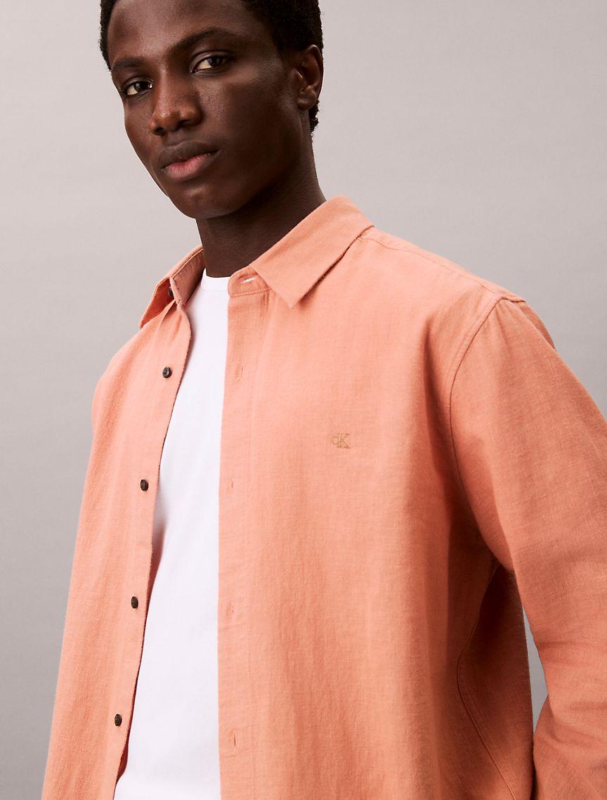 Linen Cotton Classic Button-Down Shirt Product Image