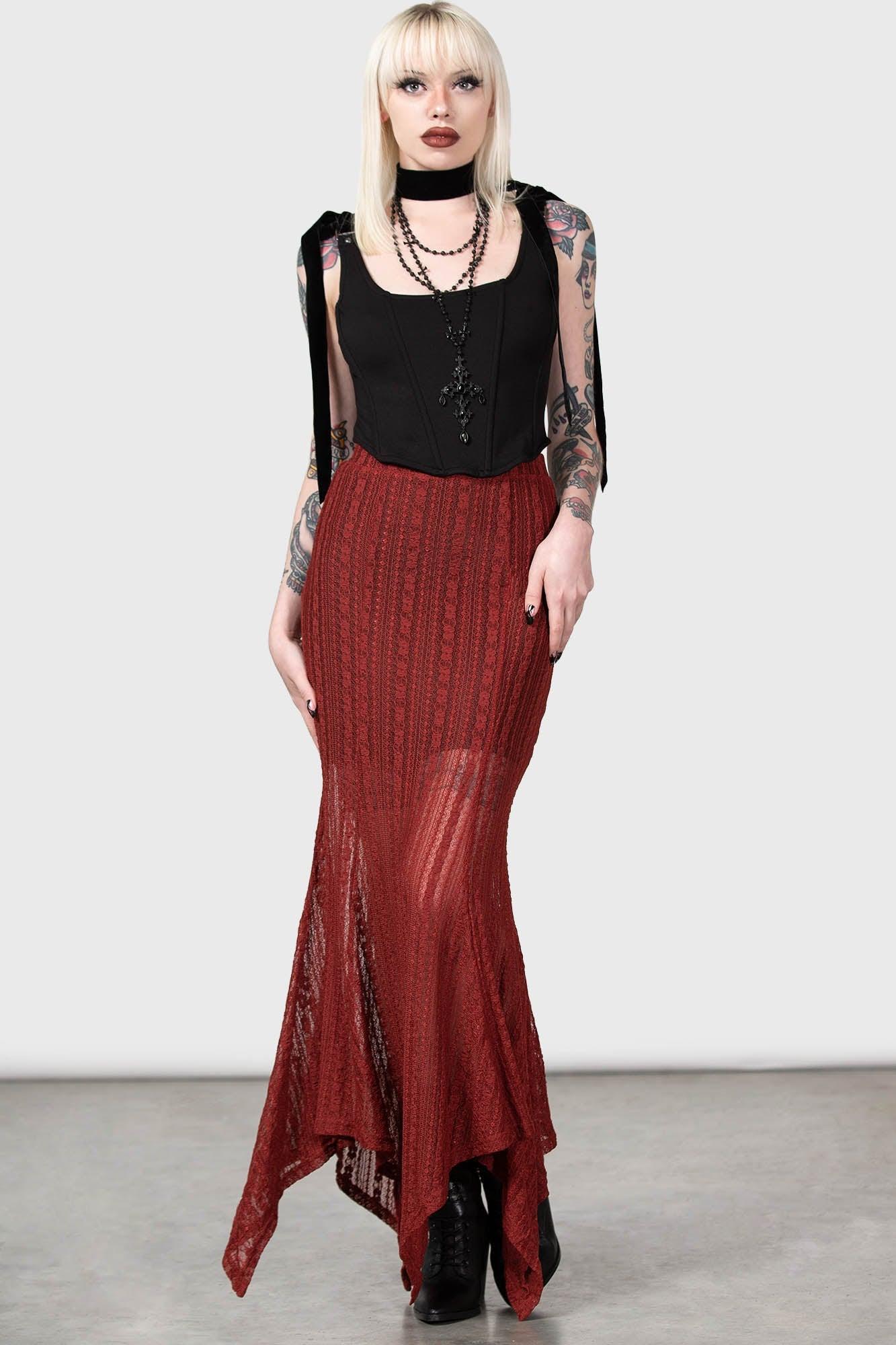 Juliet's Betrayal Maxi Skirt [RED] - Resurrect Female Product Image