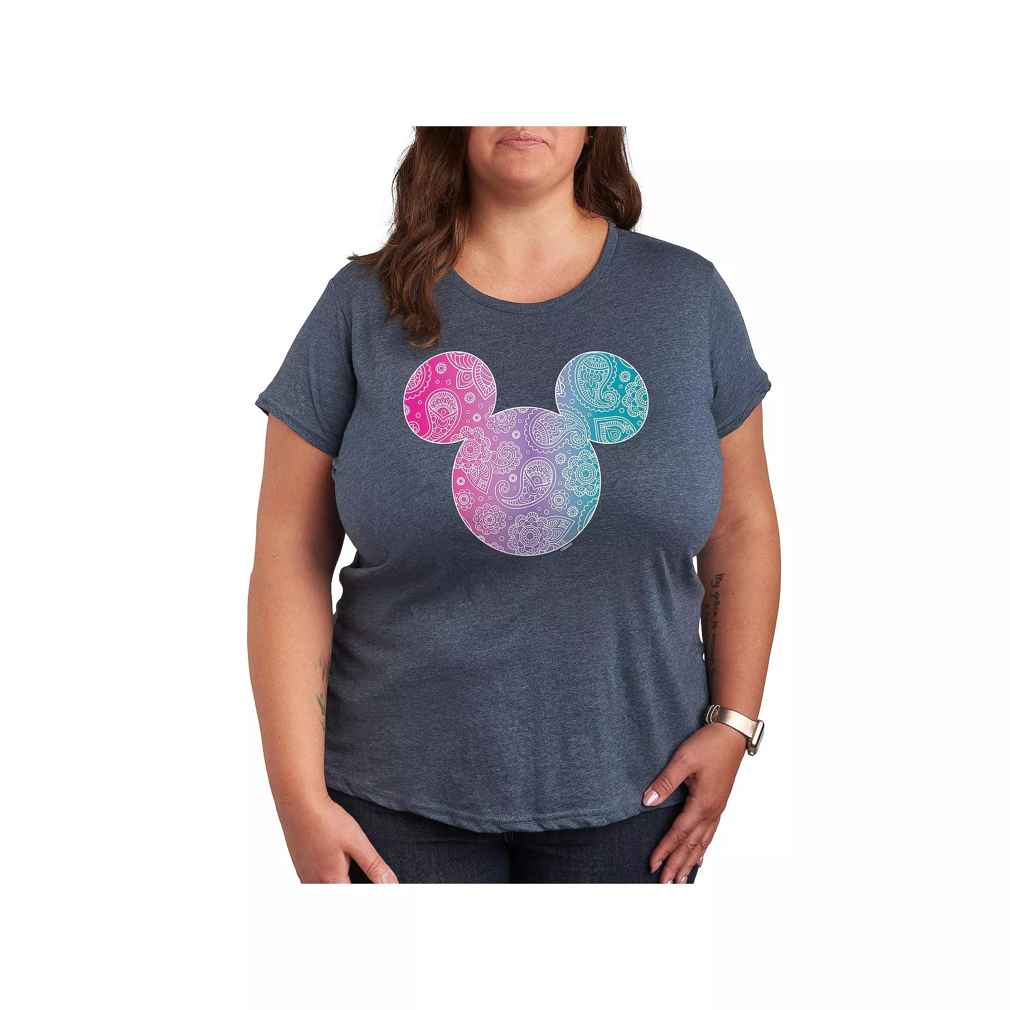 Disney's Mickey Mouse Plus Bandana Pattern Graphic Tee, Women's,  Product Image