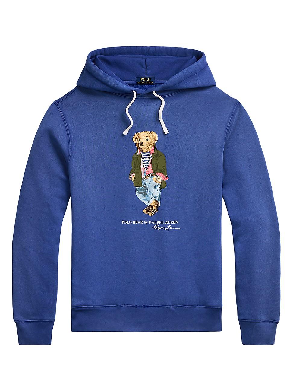 Mens Polo Bear Garment-Dyed Fleece Hoodie Product Image