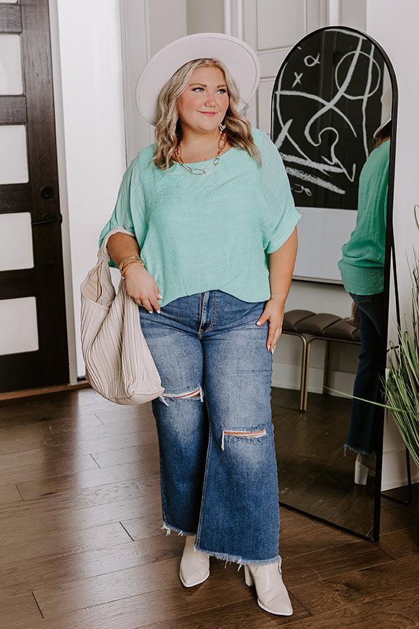 Grateful Life Shift Top In Mint Curves Product Image