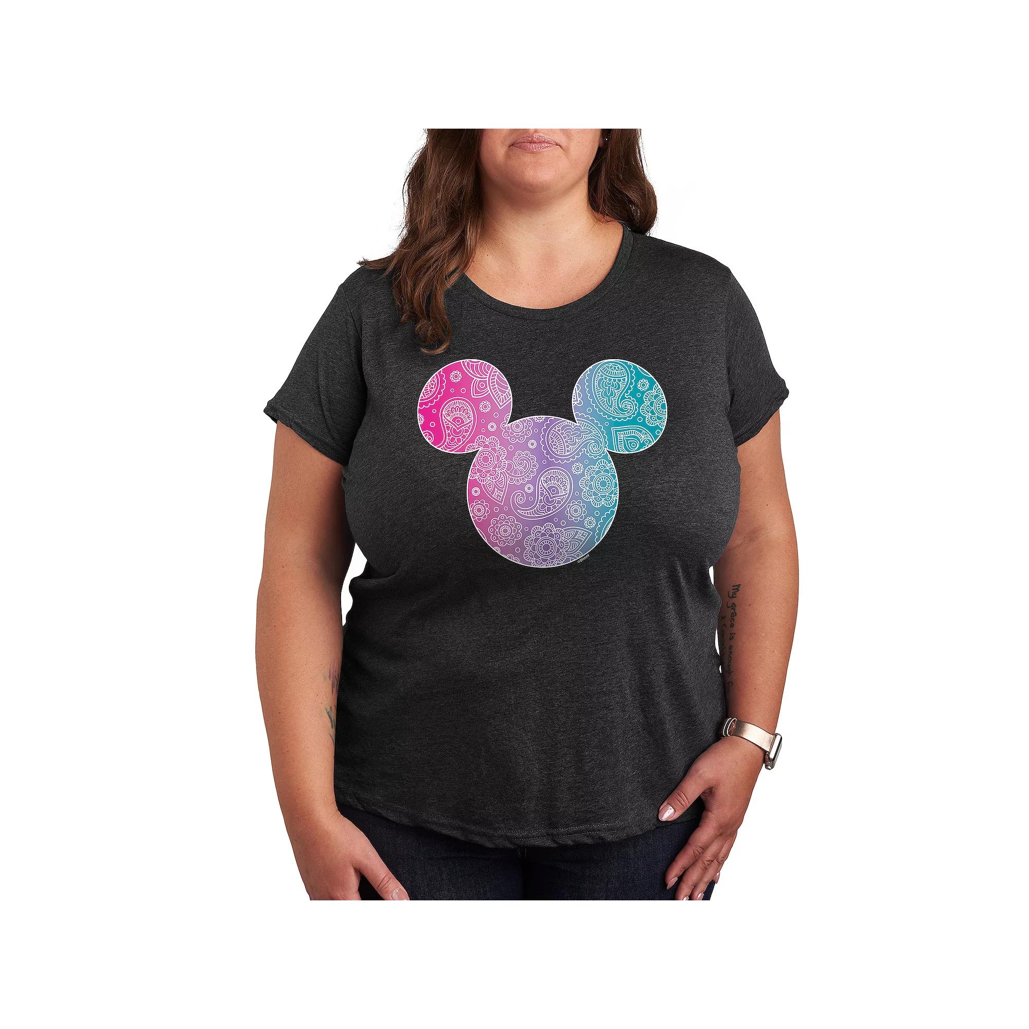 Disney's Mickey Mouse Plus Bandana Pattern Graphic Tee, Women's,  Product Image