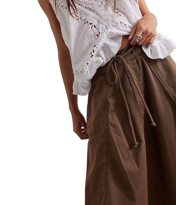 Free People Willow Poplin Mid Rise Parachute Drawstring Waist Midi Skirt Product Image