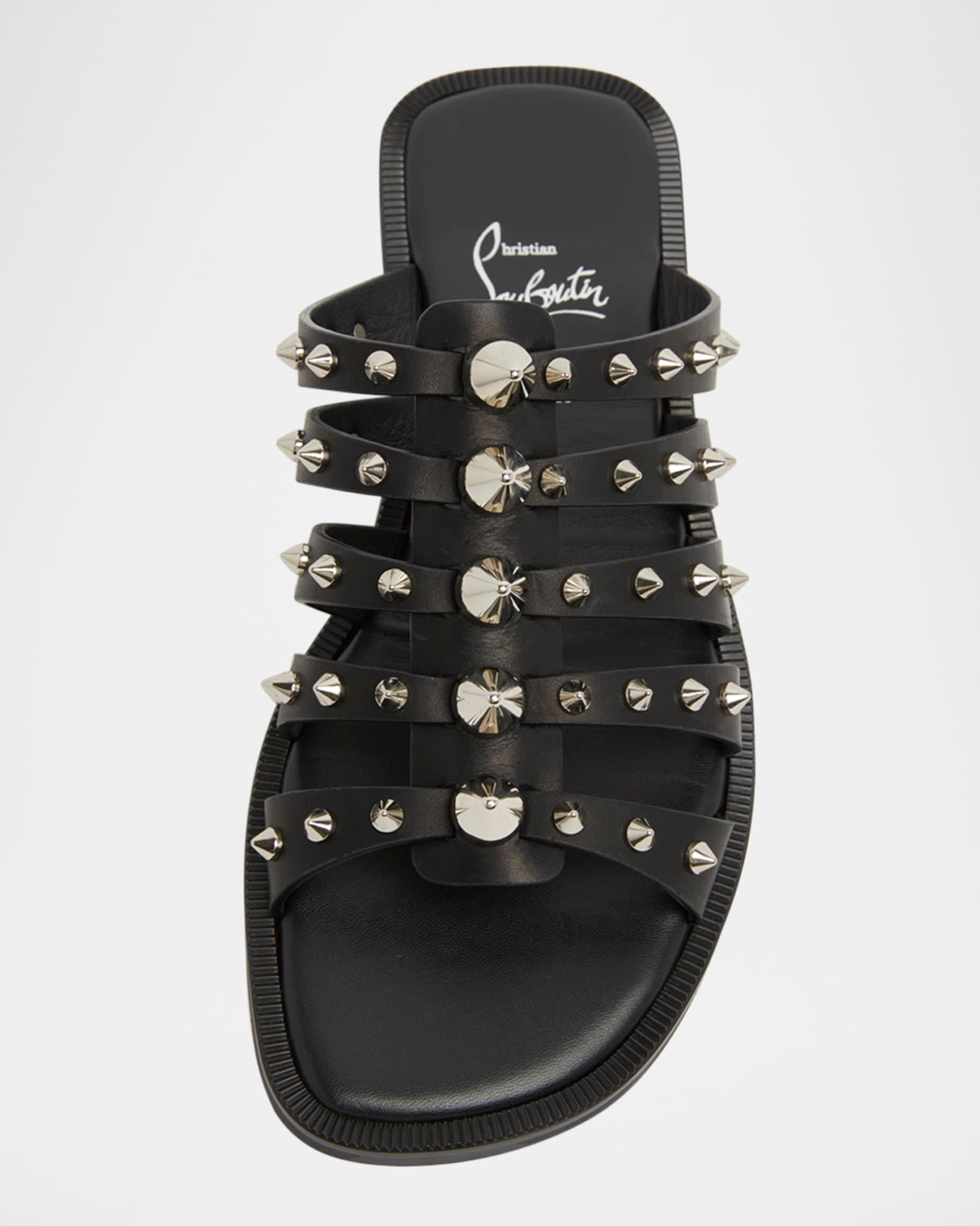 Charja Spike Leather Red Sole Slide Sandals Product Image