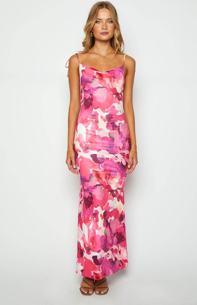 Selena Pink Print Maxi Dress Baby Product Image