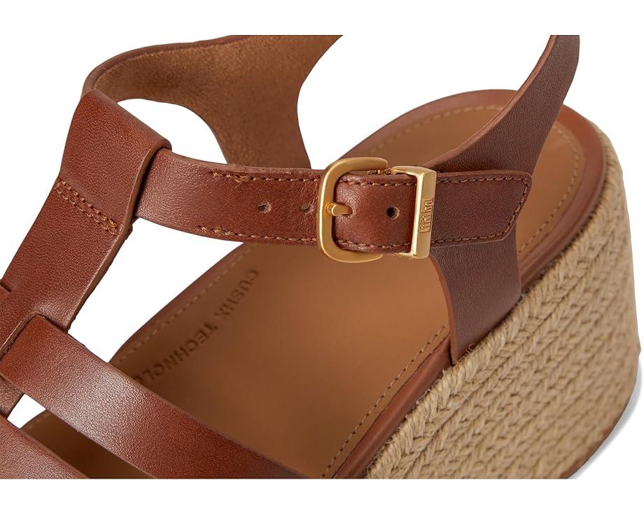 Platfforms Leather/Cork Heeled Ankle-Strap Sandals Product Image