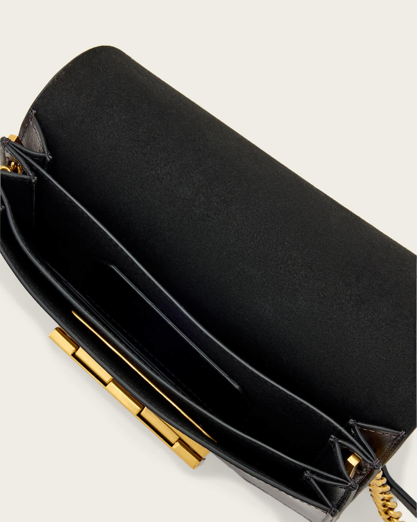 Etta Leather Clutch Bag Bitter Brown | ALLSAINTS US Product Image