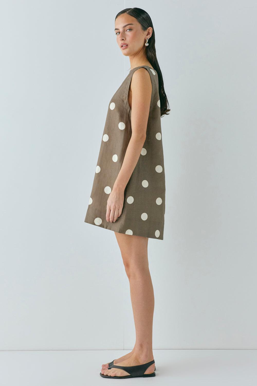 Aftersun Linen Mini Dress Spot Product Image