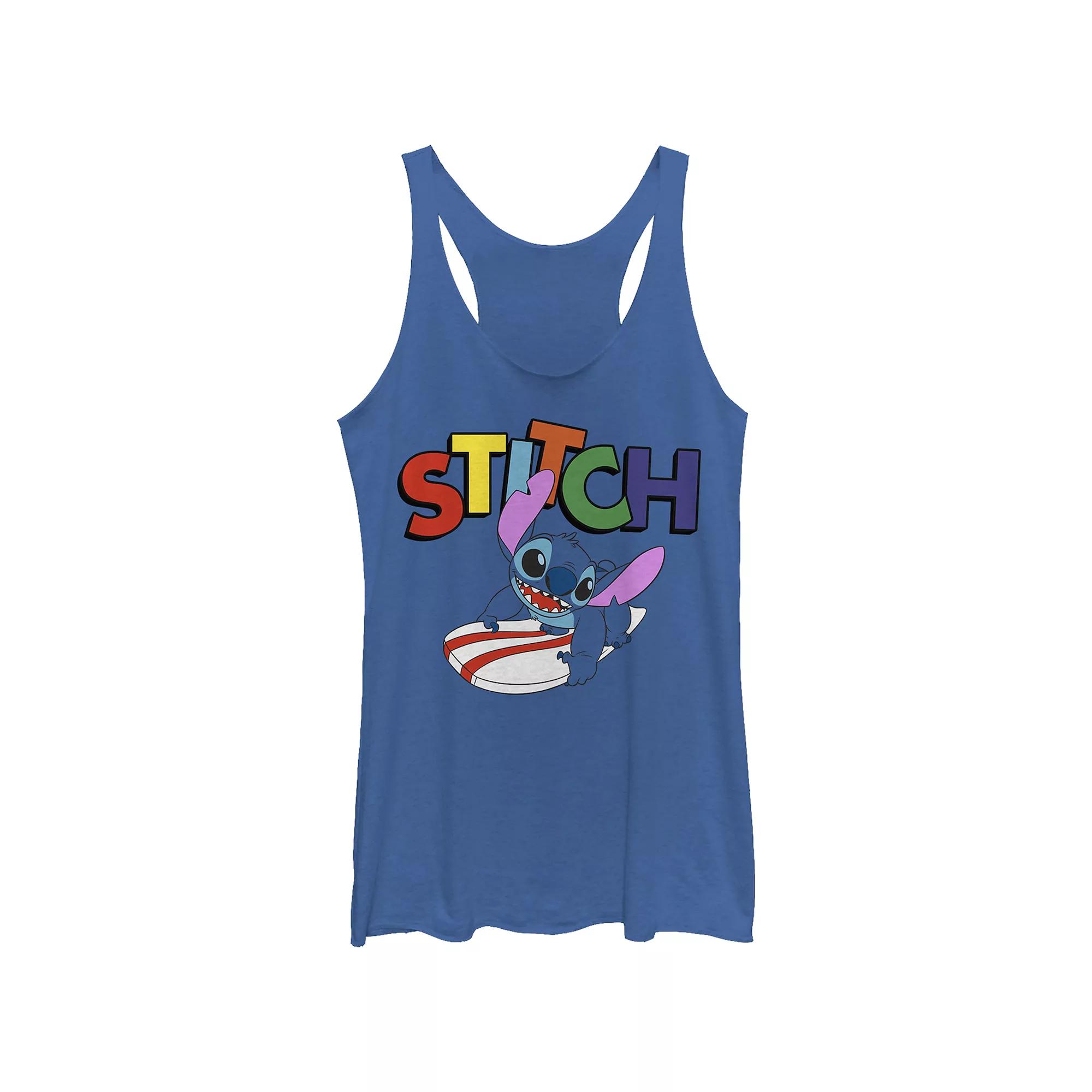 Disney's Lilo & Stitch Surf Stitch Tri-Blend Juniors' Graphic Racerback Tank, Girl's,  Product Image