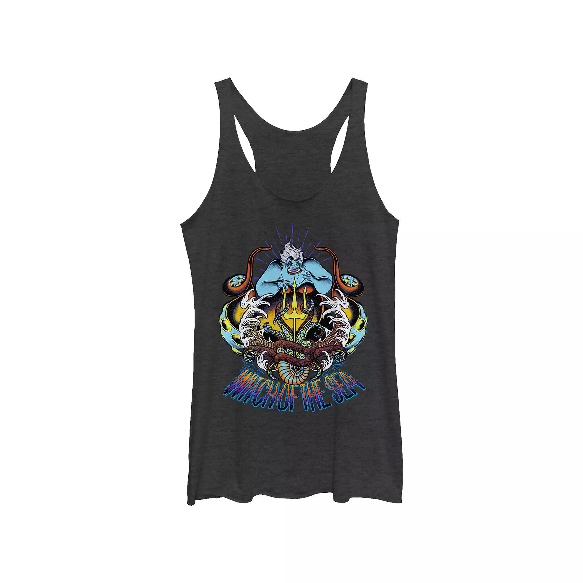 Disney Villains The Little Mermaid Ursula Witch Of The Sea Poster Juniors' Racerback Tank Top, Girl's, Size: Small, Black Grey Product Image