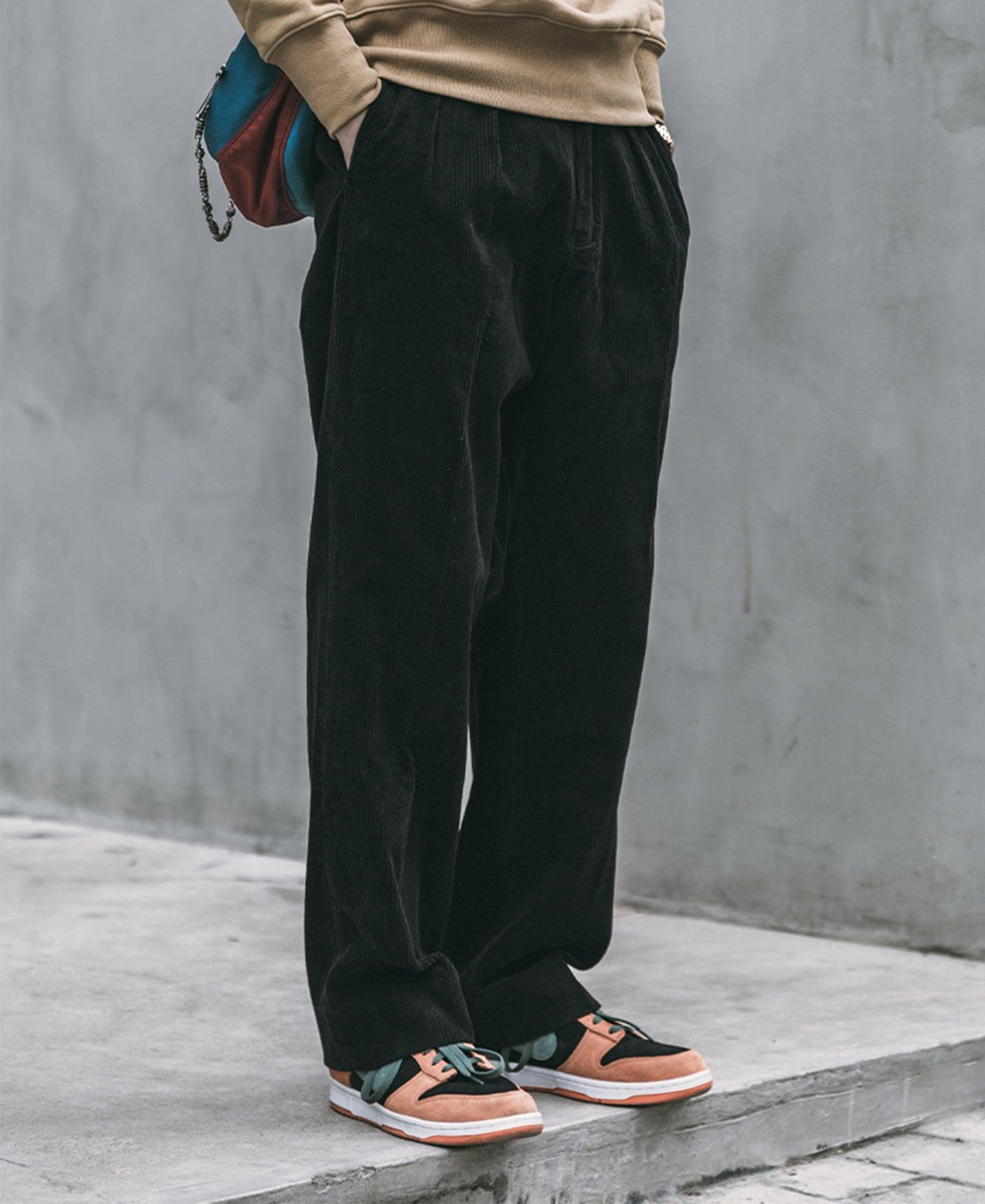 12.5 oz 8 Wale Corduroy Trousers - Black Product Image