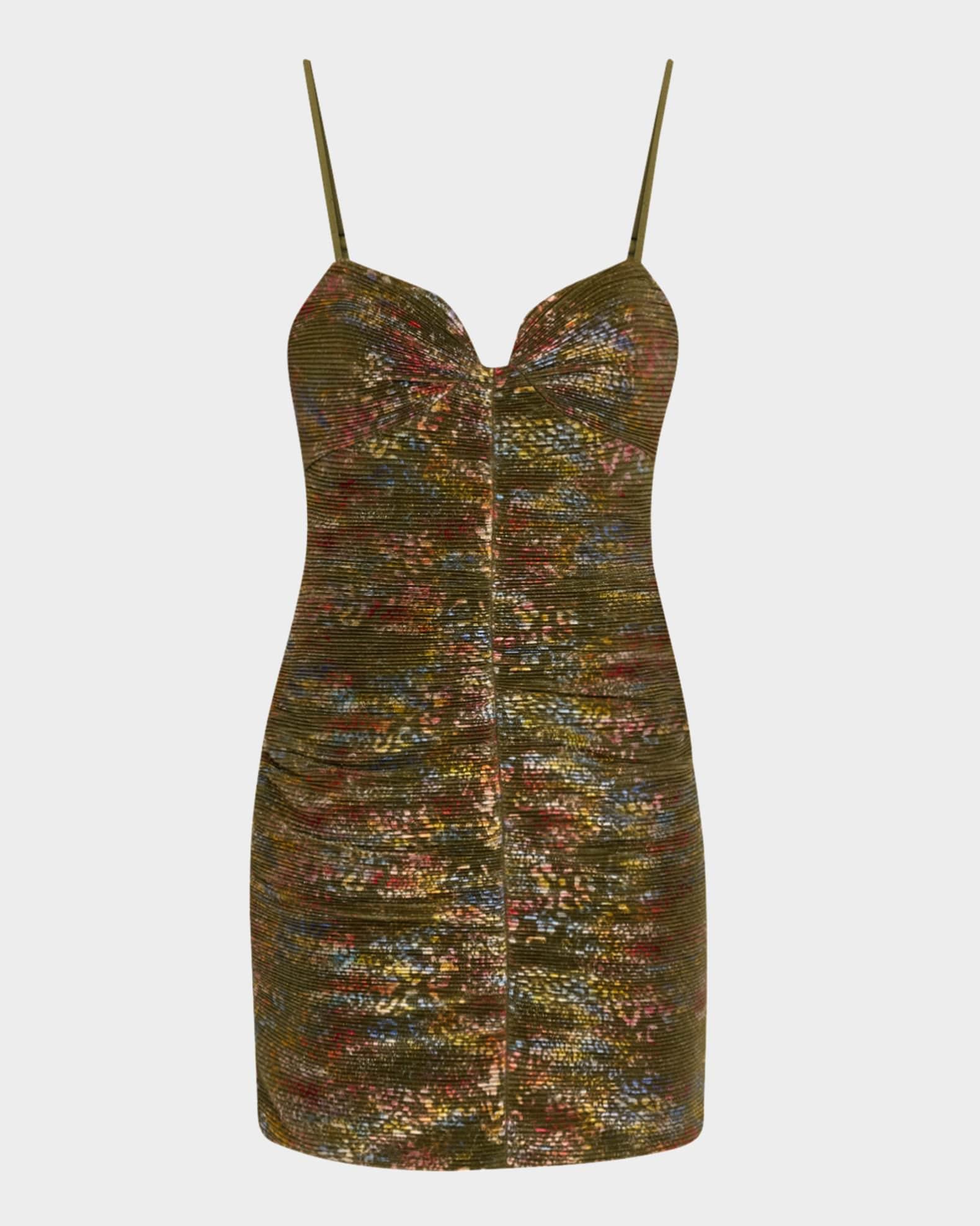 Zahara Pleated Metallic Mini Dress Product Image