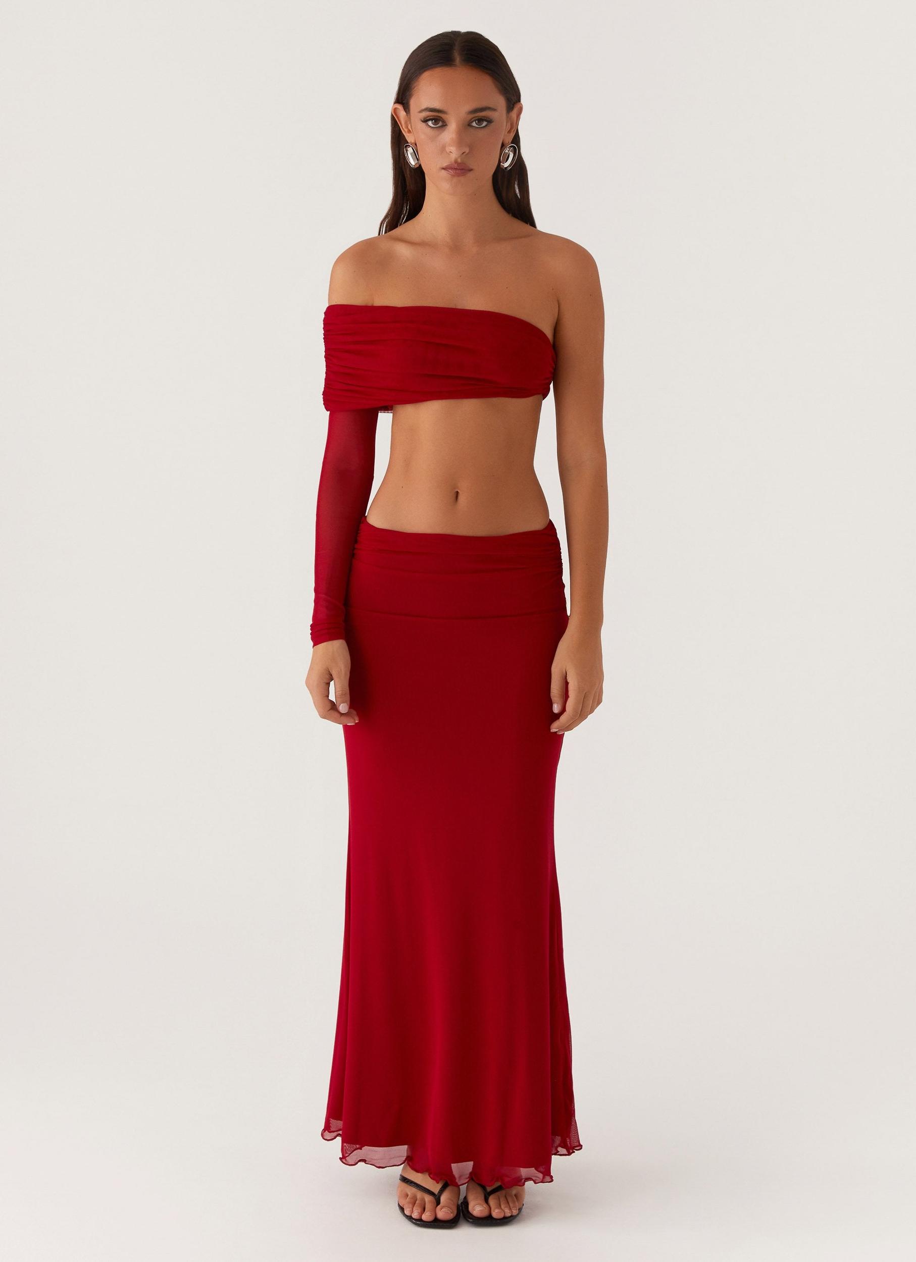 Rayne Maxi Skirt - Red Product Image