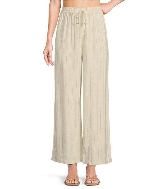 Blu Pepper Striped Tie Waist High Rise Pull-On Coordinating Pants Product Image