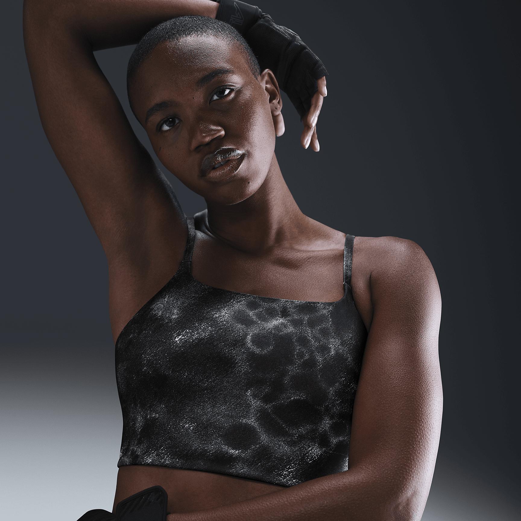 Nike Womens One Convertible Light-Support Lightly Lined Longline Printed Sports Bra | FZ6754-010 Product Image