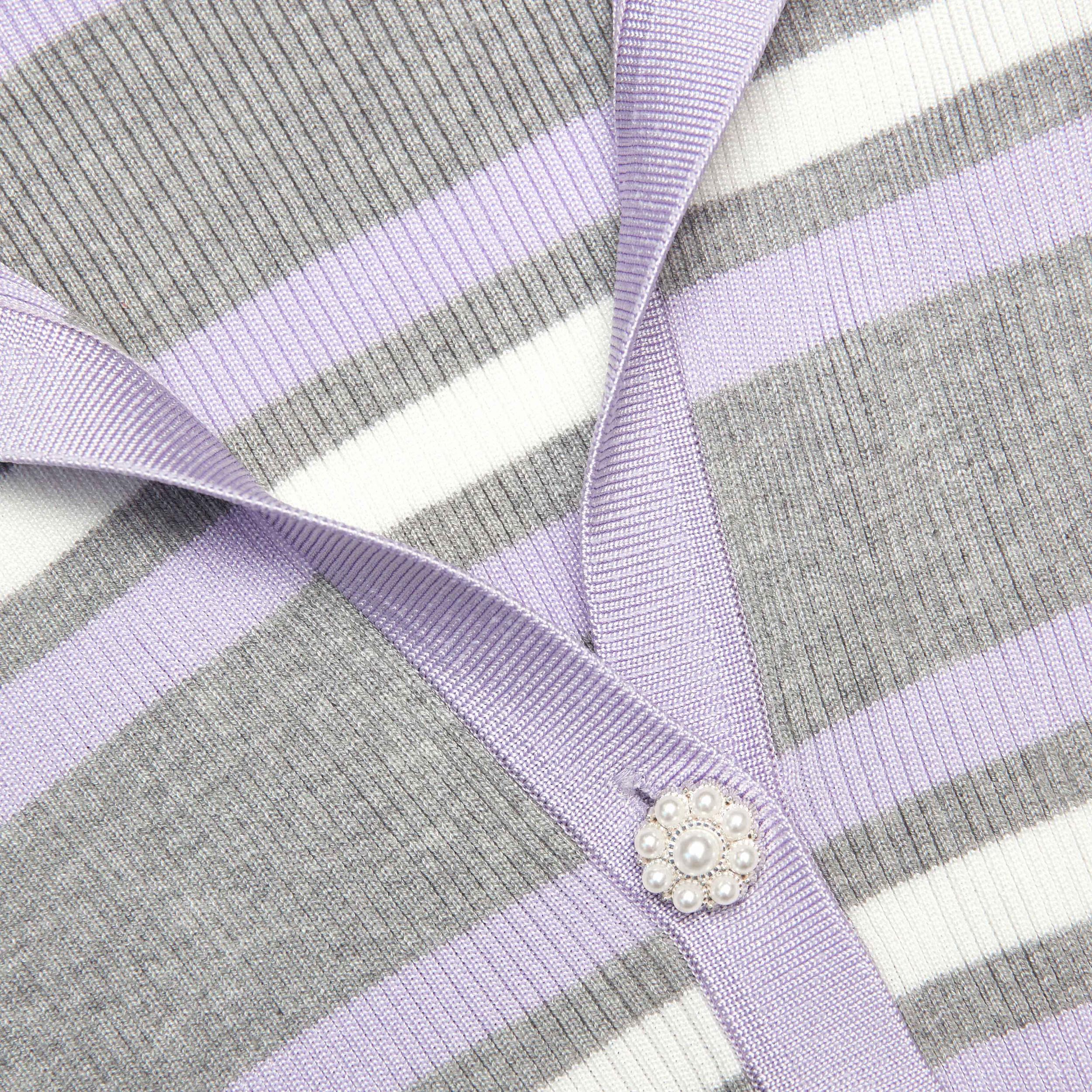 Grey Stripe Rib Knit Top Product Image