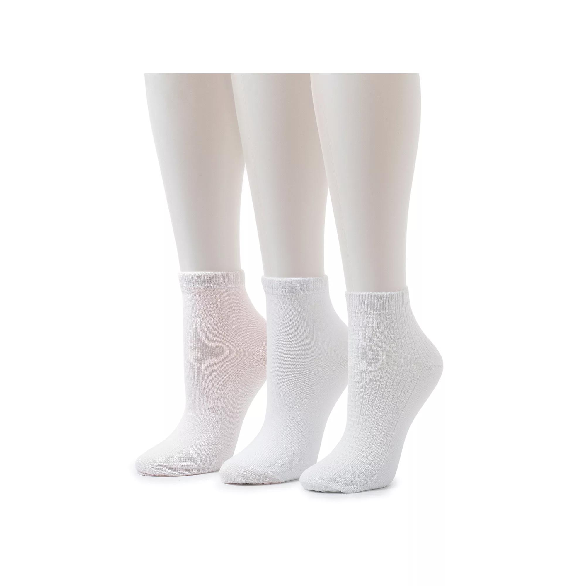 Womens Cuddl Duds Everyday 3-Pack Ankle Socks Product Image