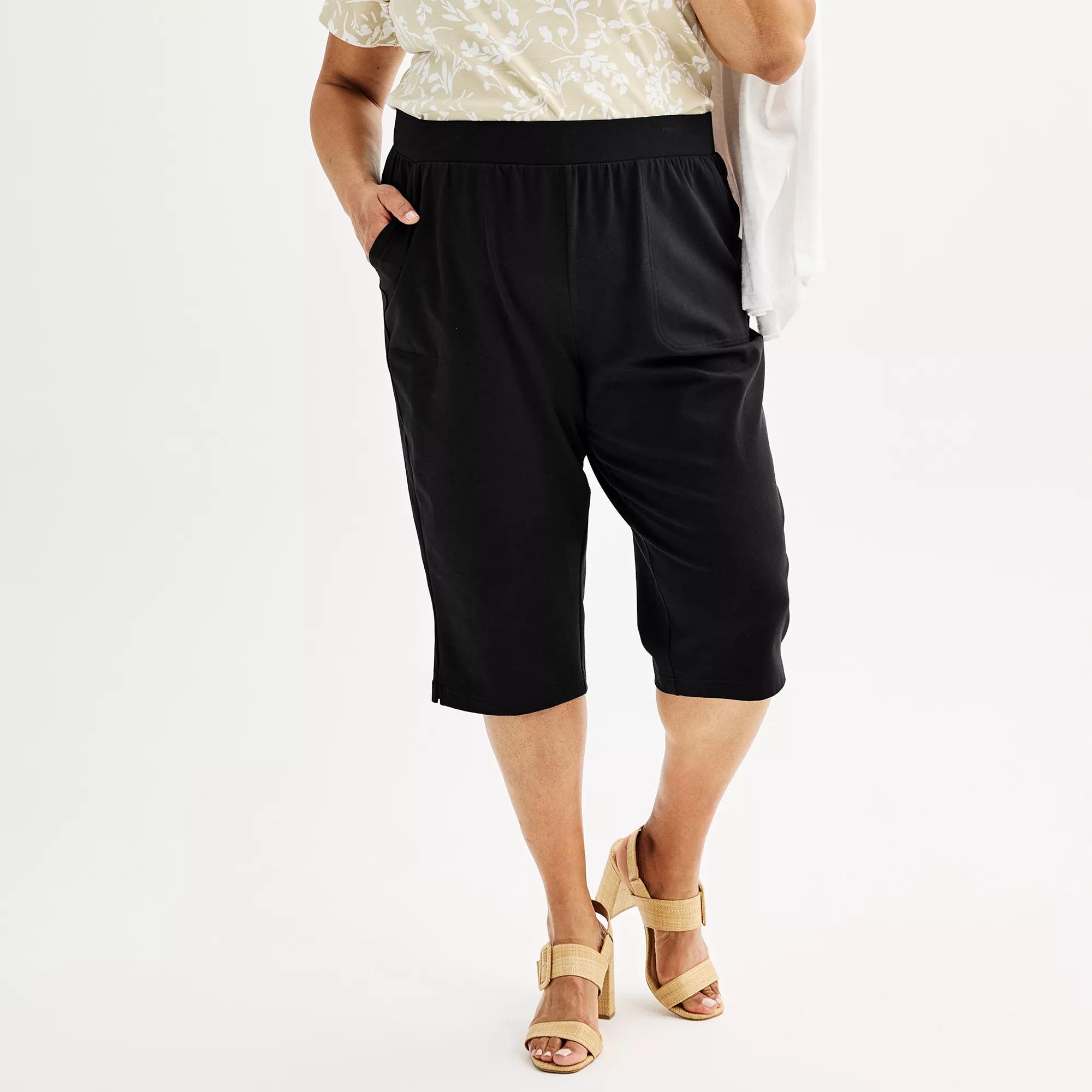 Plus Size Croft & Barrow® Easy Pull-On Knit Skimmer, Women's, Size: 3XL, Black Product Image