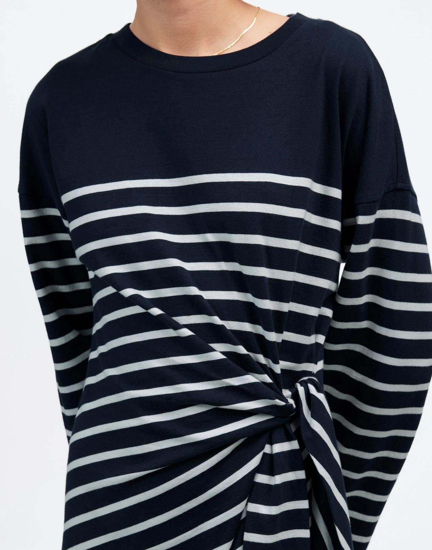 Side-Tie Knit Maxi Dress in Stripe Product Image