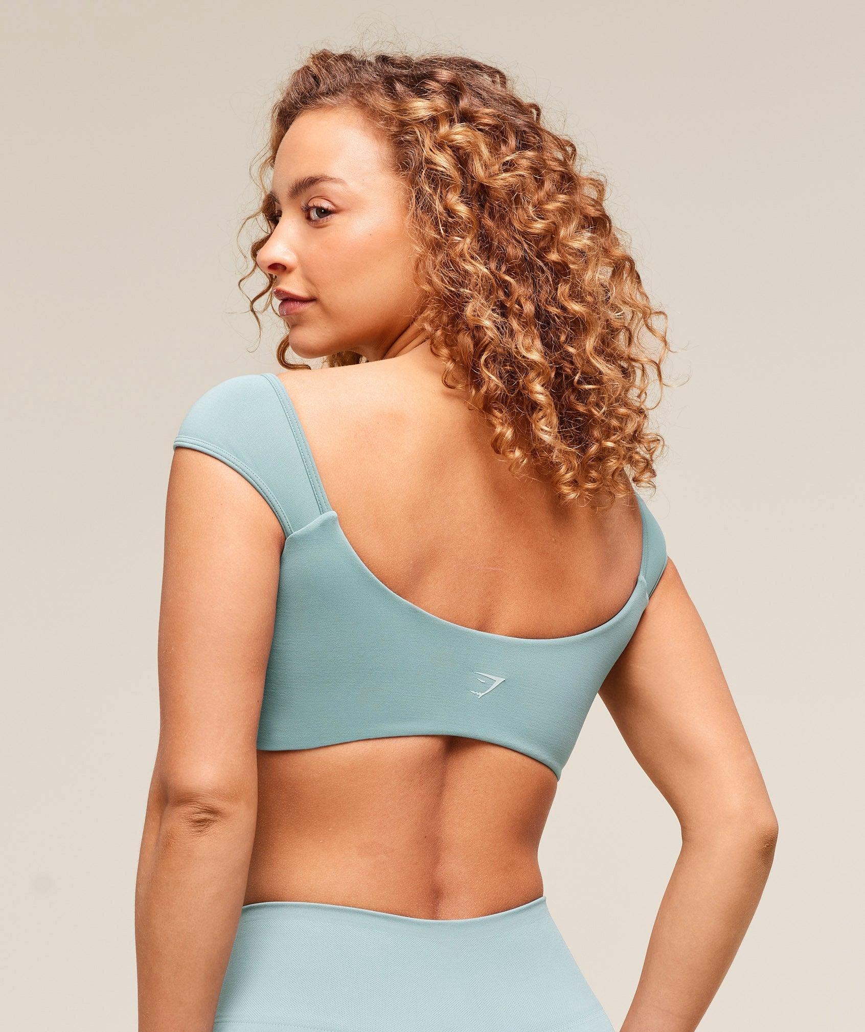 Gymshark Soft Sculpt Cap Sleeve Bralette - Rest Blue Female Product Image