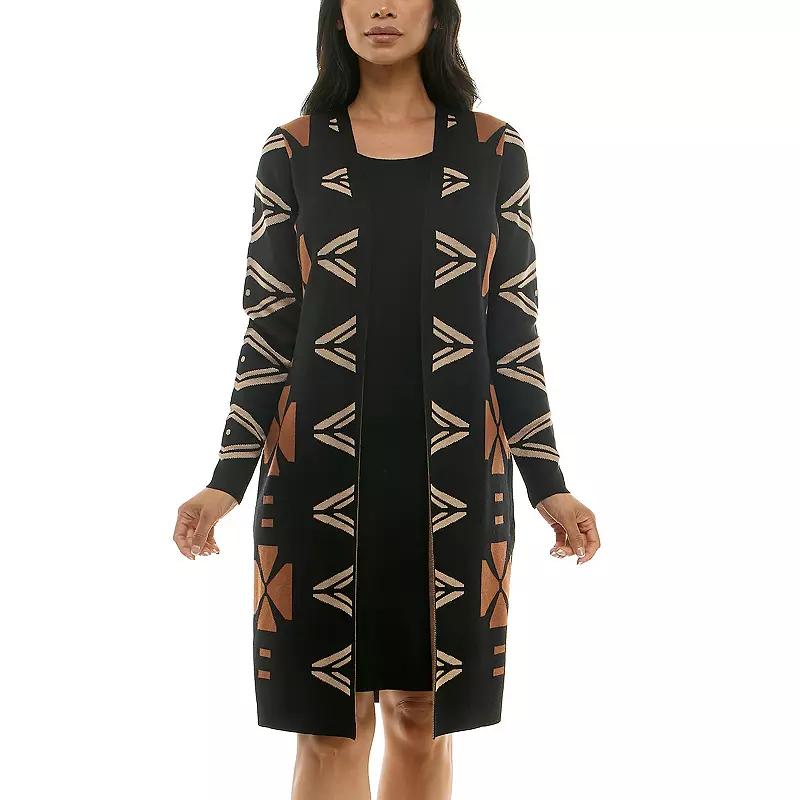 Womens Nina Leonard Cardigan & Sweater Dress Set Product Image