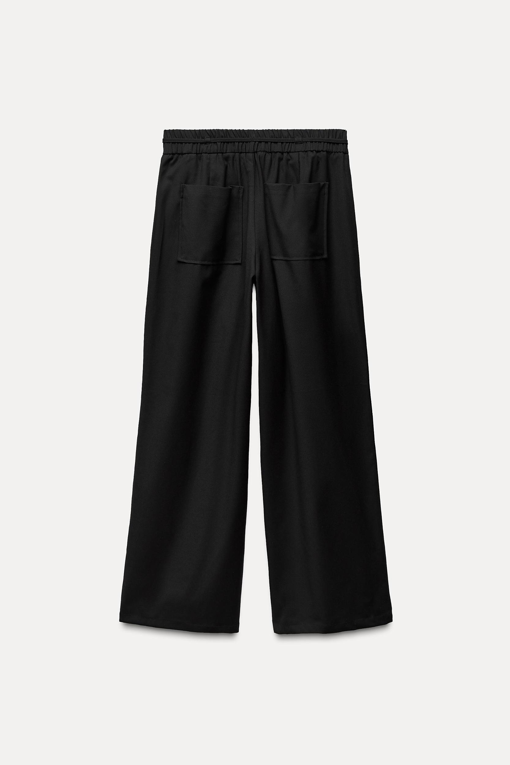 ELASTIC WAIST WIDE LEG PANTS Product Image