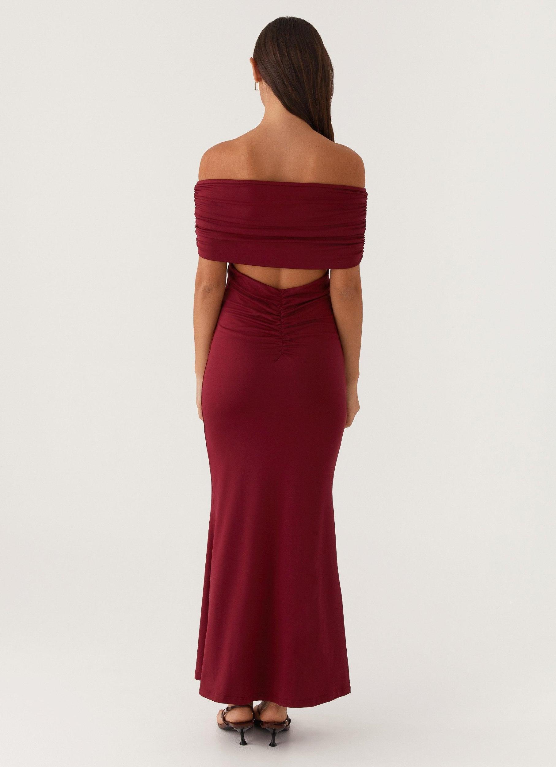 Maude Maxi Dress - Maroon Product Image