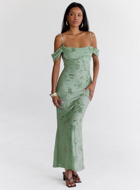 Green Gables Burnout Maxi Dress Sage Product Image