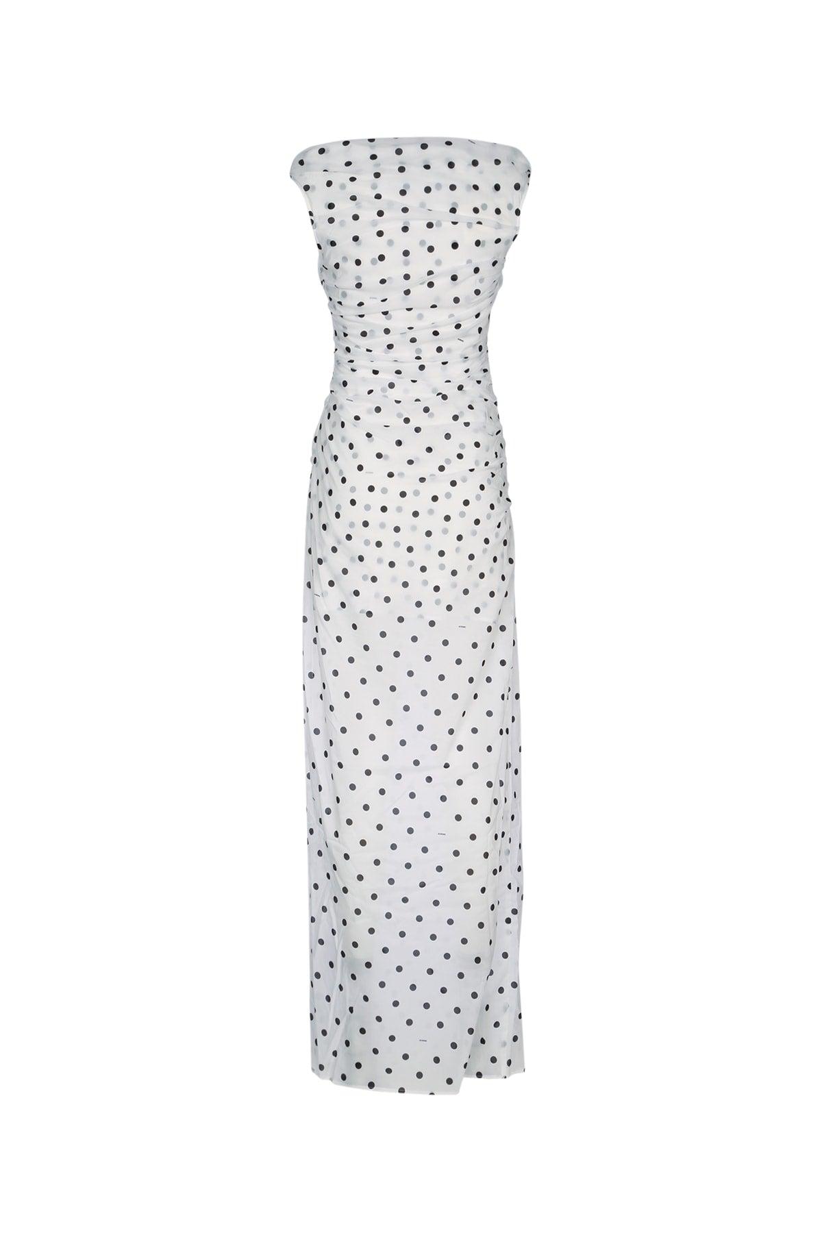 JACQUEMUS Women Rita Pois Long Dress In White Product Image