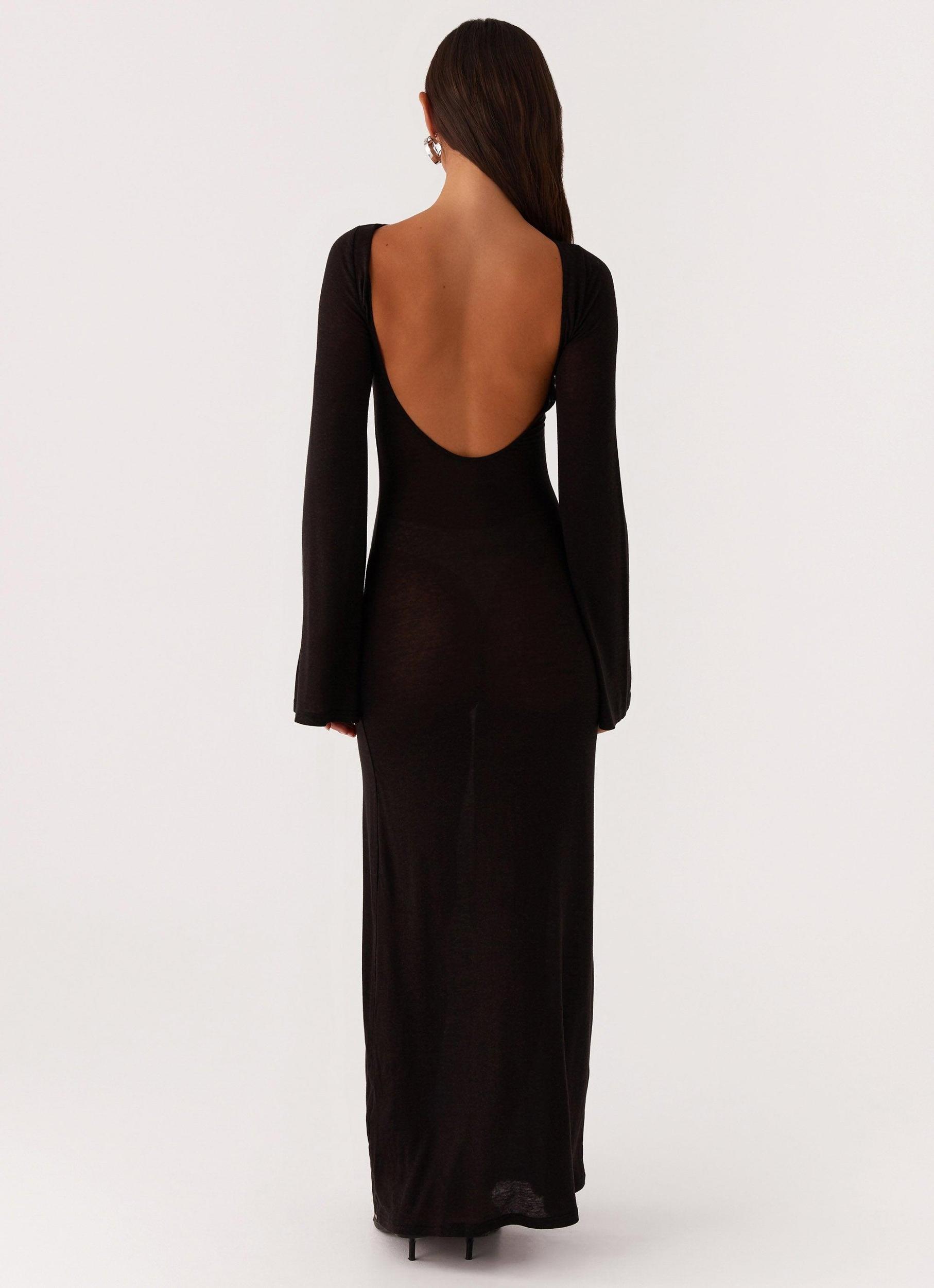 Olivia Long Sleeve Maxi Dress - Black Product Image