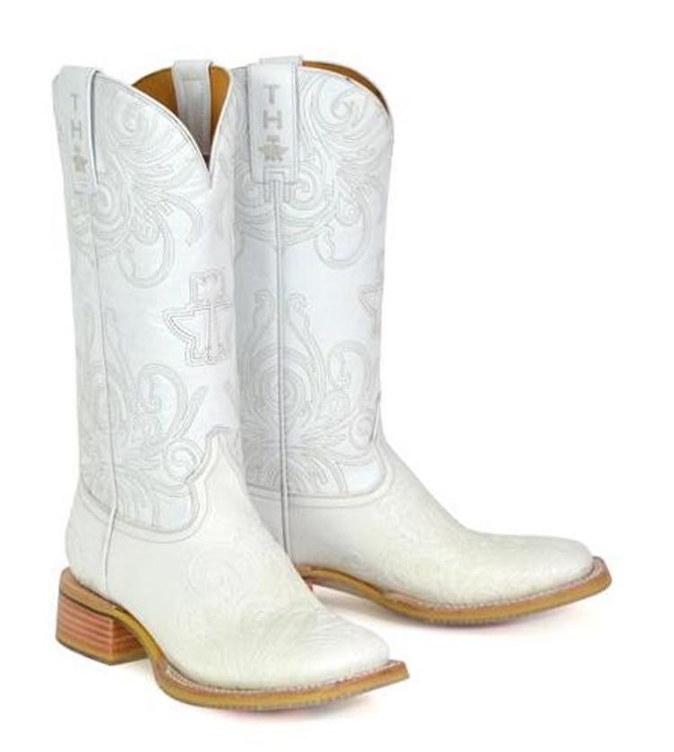 SALE Tin Haul® Ladies' White Wedding/Yes I Do Square Toe Boots Product Image