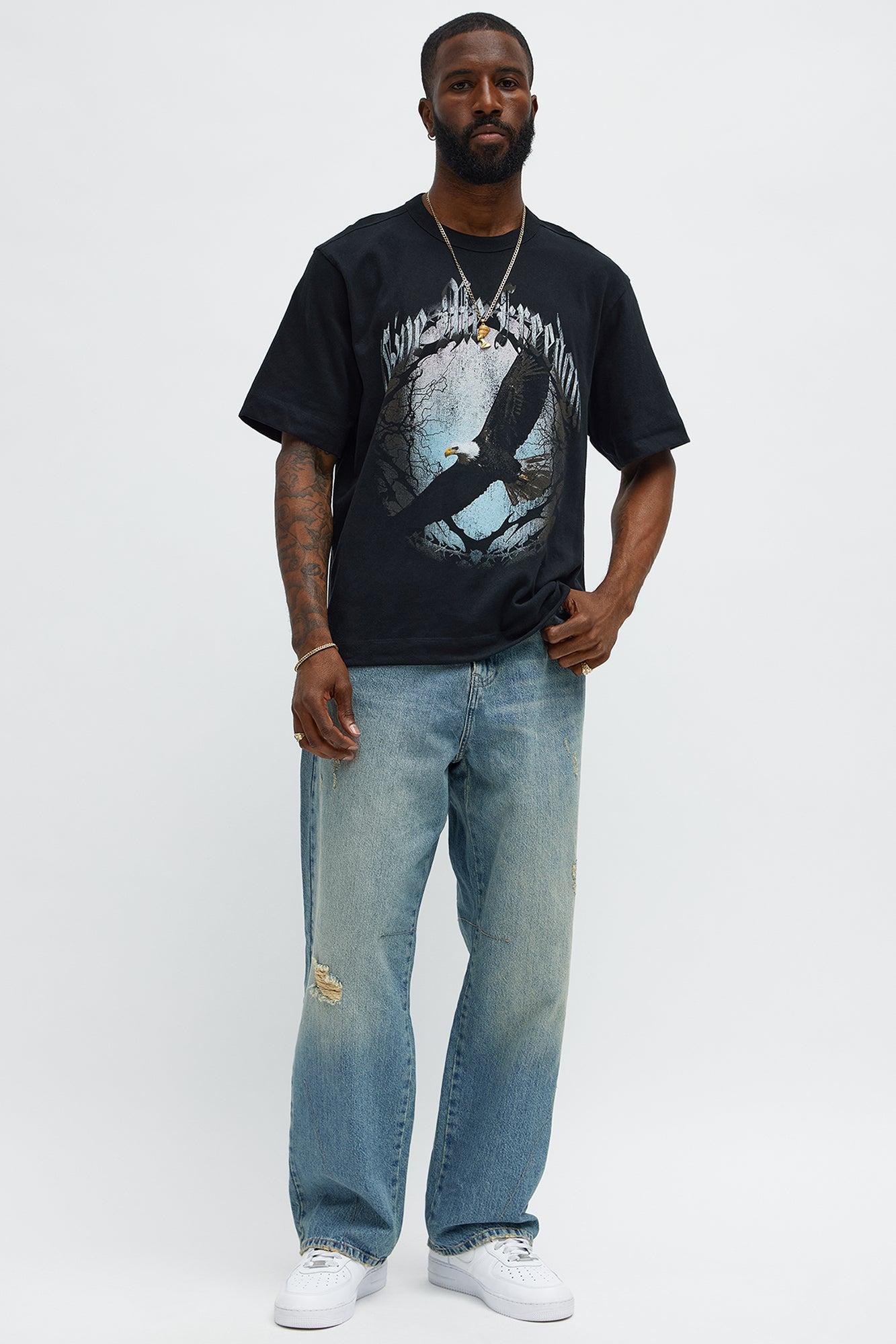 Give Me Freedom Oversized Short Sleeve Tee - Black Wash Male Product Image