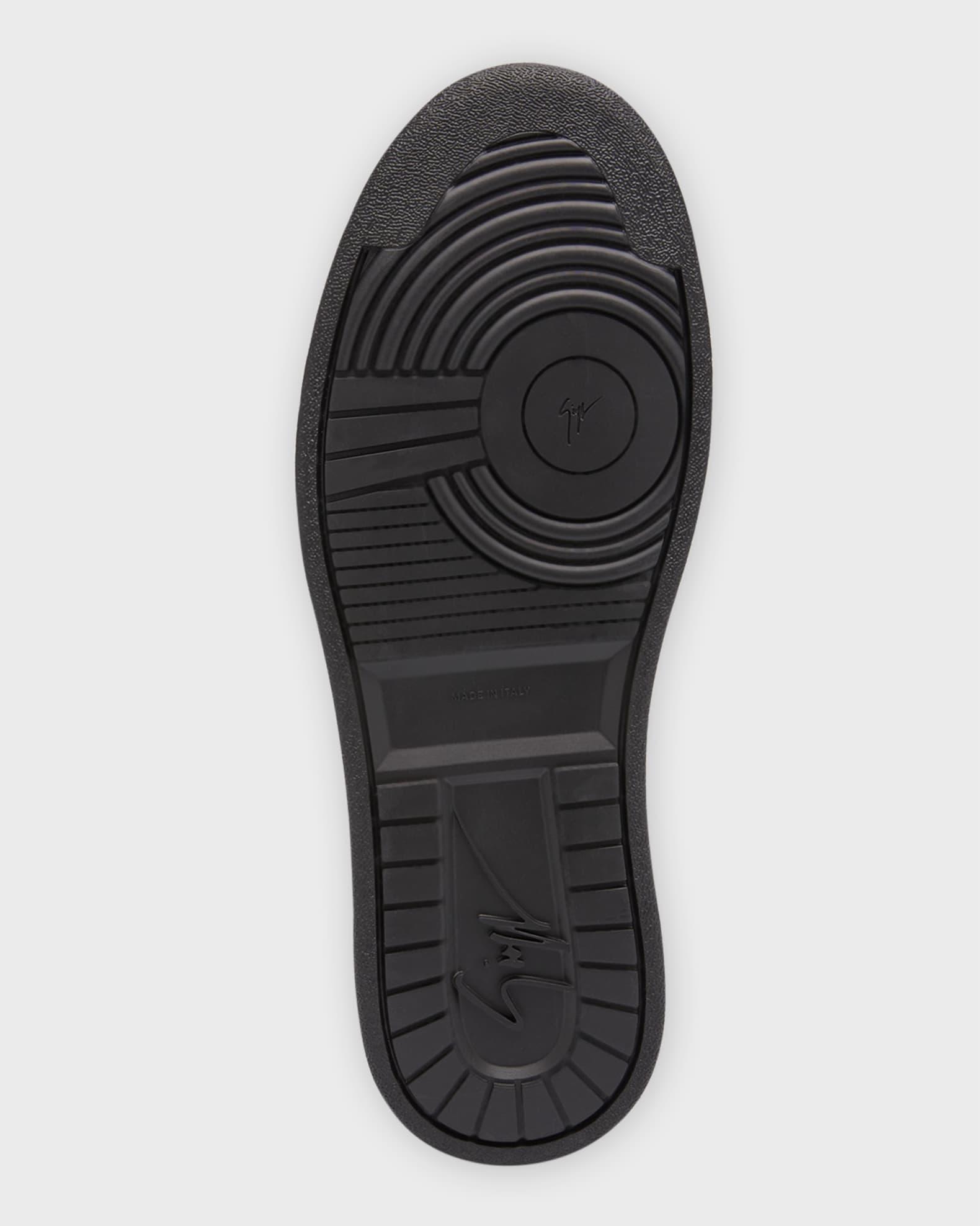 Men's Leather Low-Top Zip Sneakers Product Image