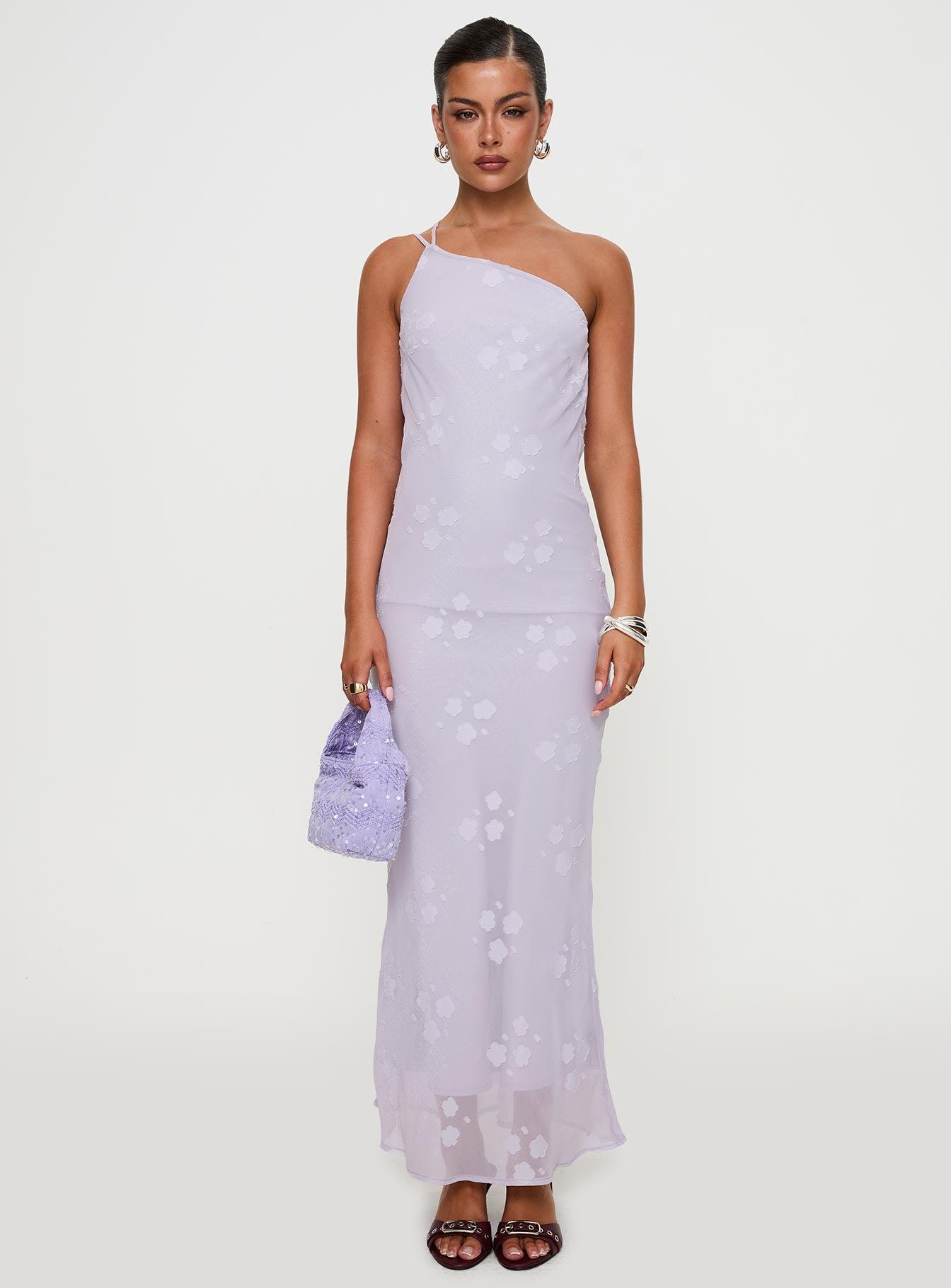 Jazmira One Shoulder Maxi Dress Lilac Product Image