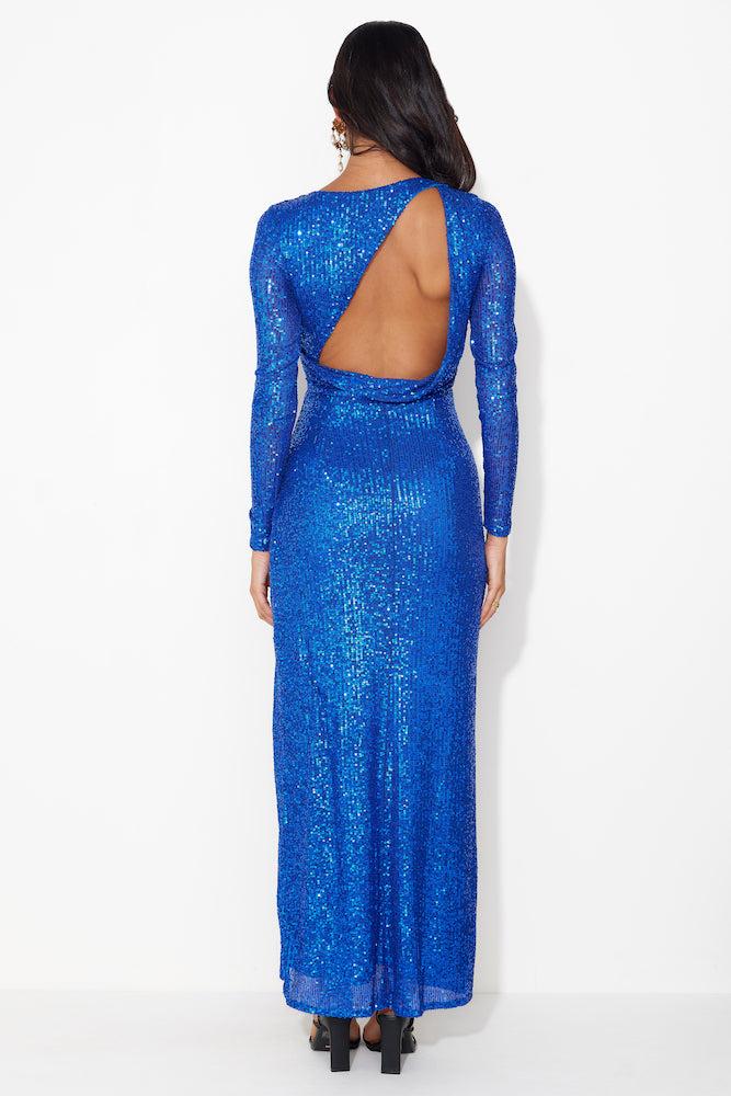 Star Of All Sequin Maxi Dress Navy Product Image