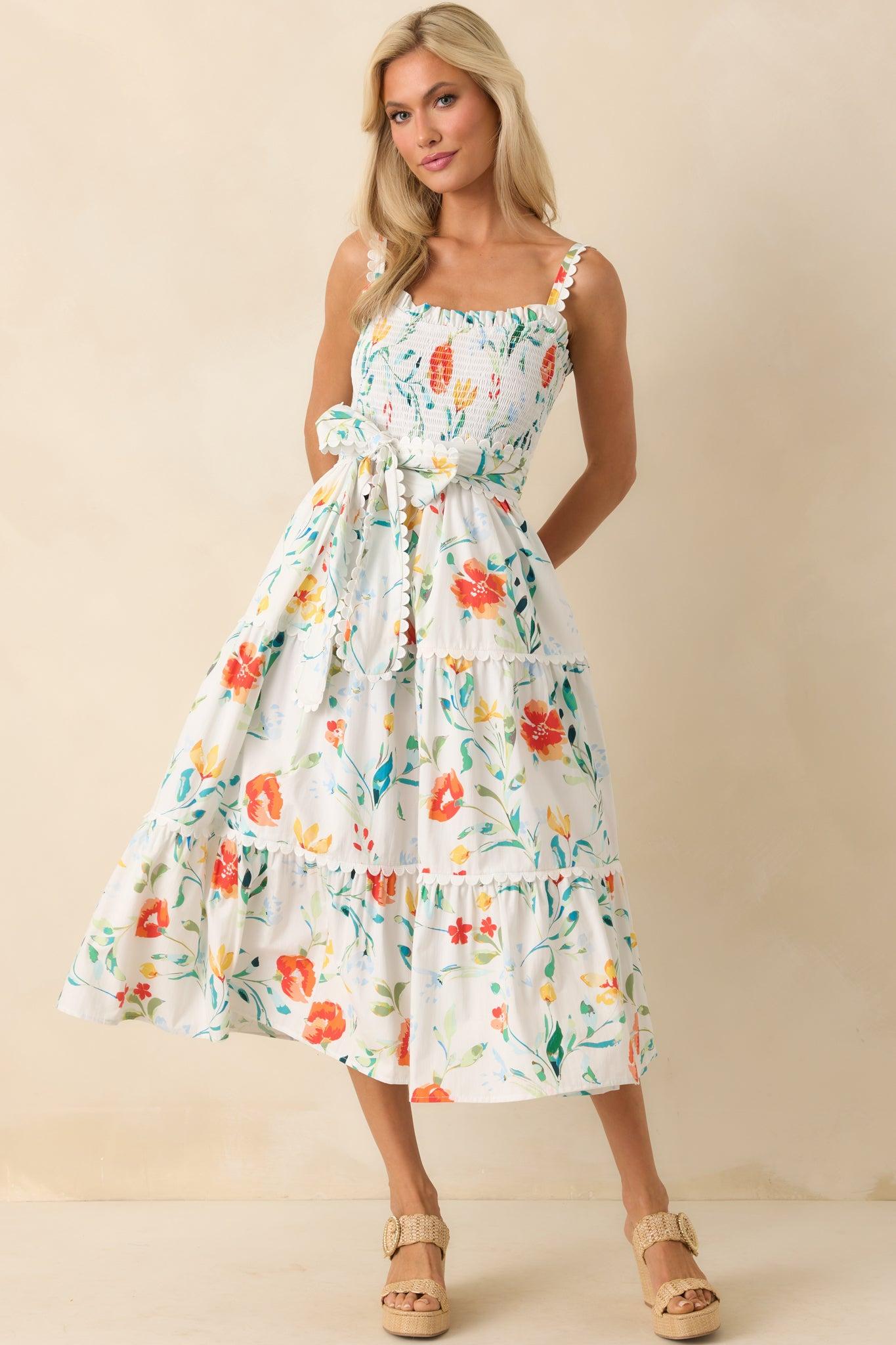 Prosperina Darcy Multi Floral Print Cotton Maxi Dress Product Image