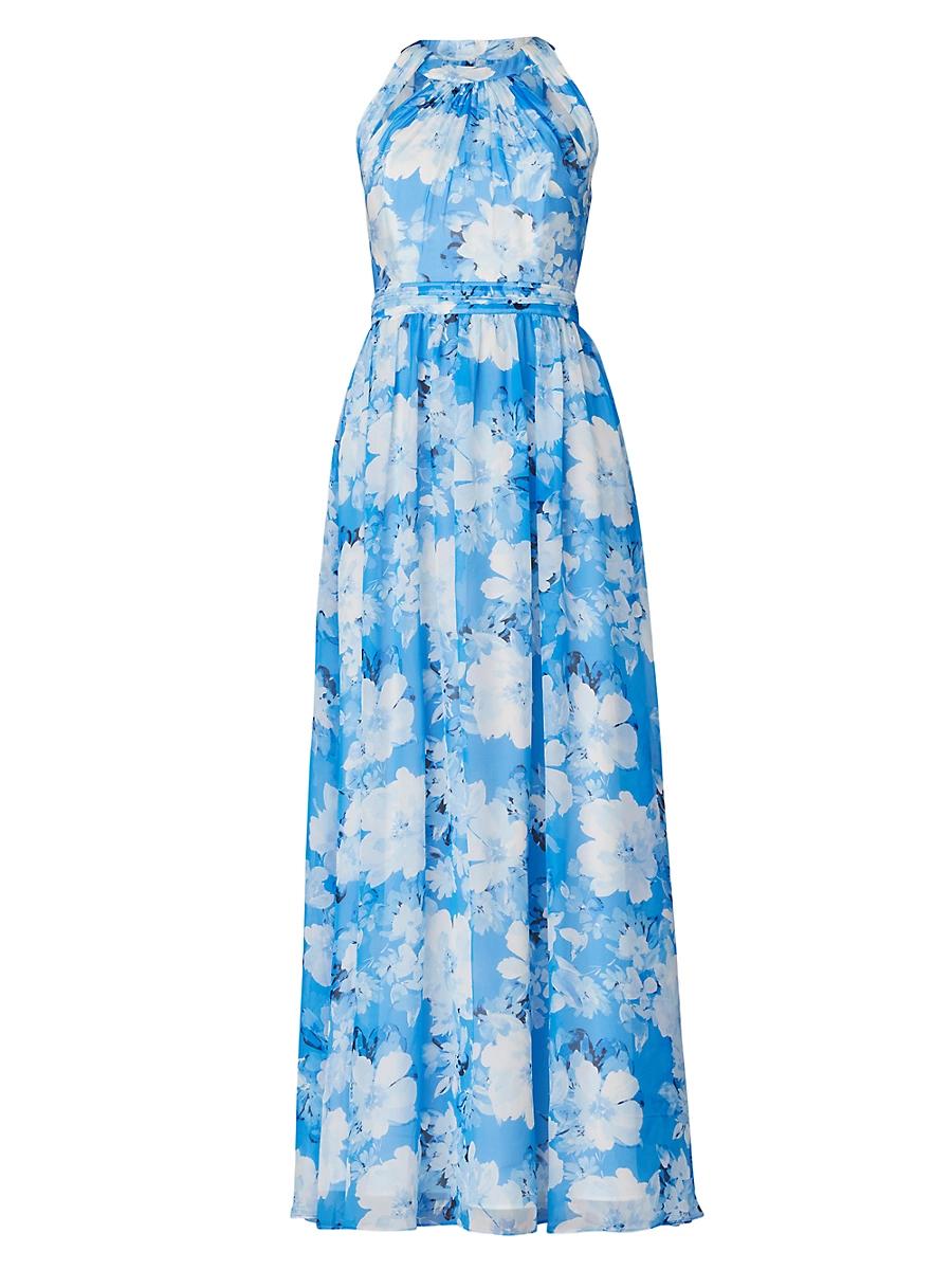 Womens Athens Floral Silk-Blend Maxi Dress Product Image