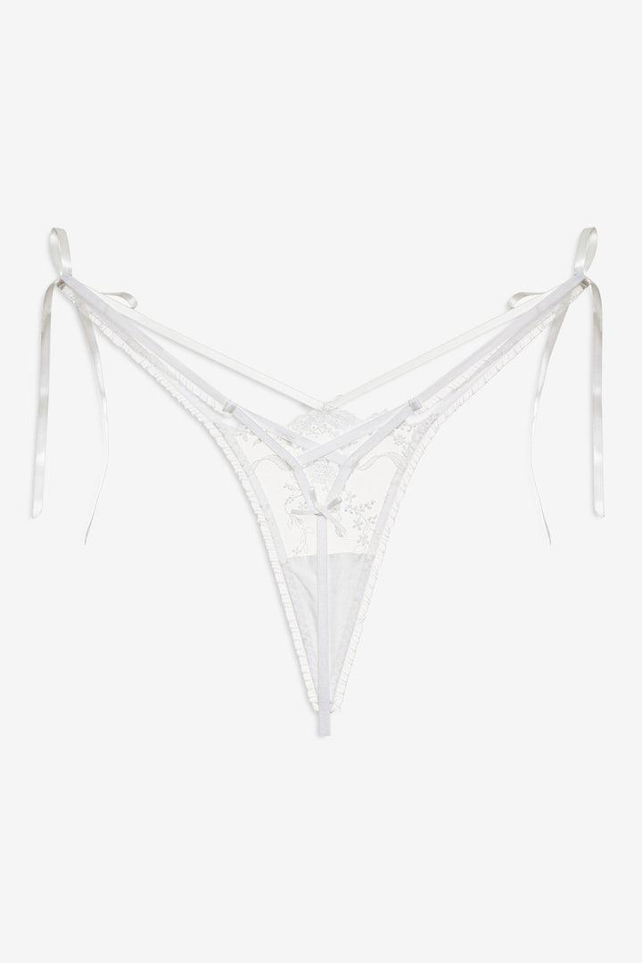 Rita Rose Thong Panty — White Product Image